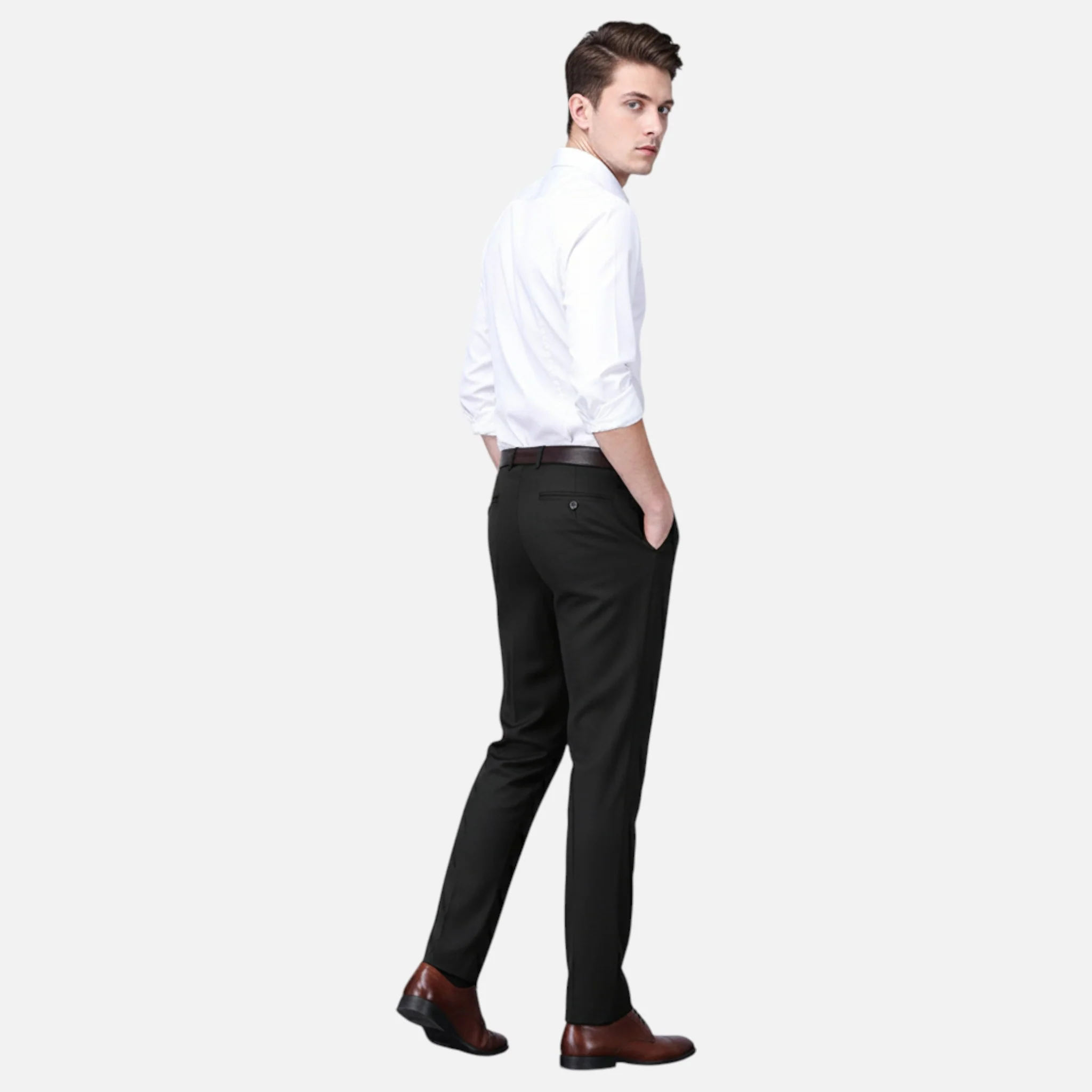 Men’s Black Stretch Pants Smart Casual - Image 6