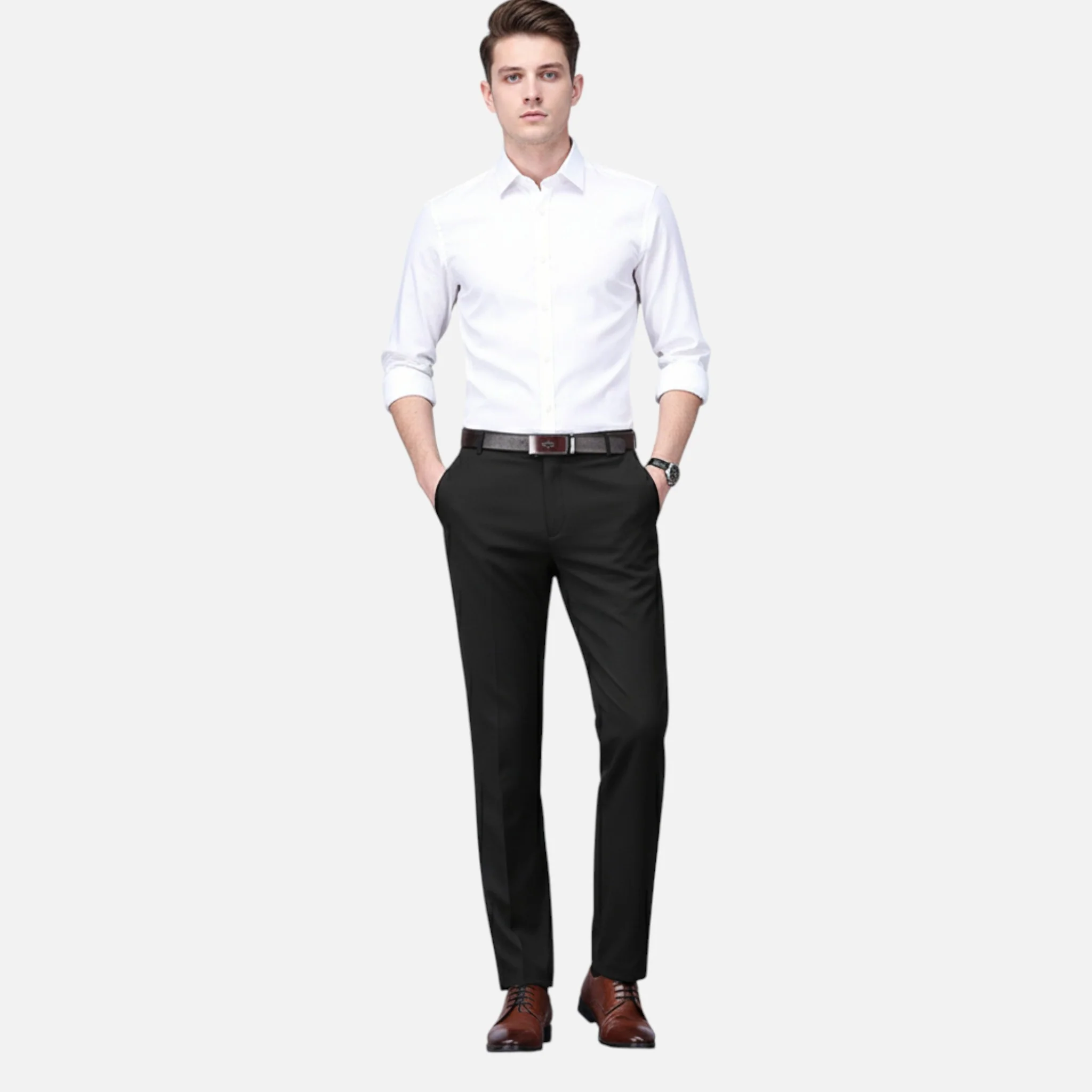 Men’s Black Stretch Pants Smart Casual - Image 7