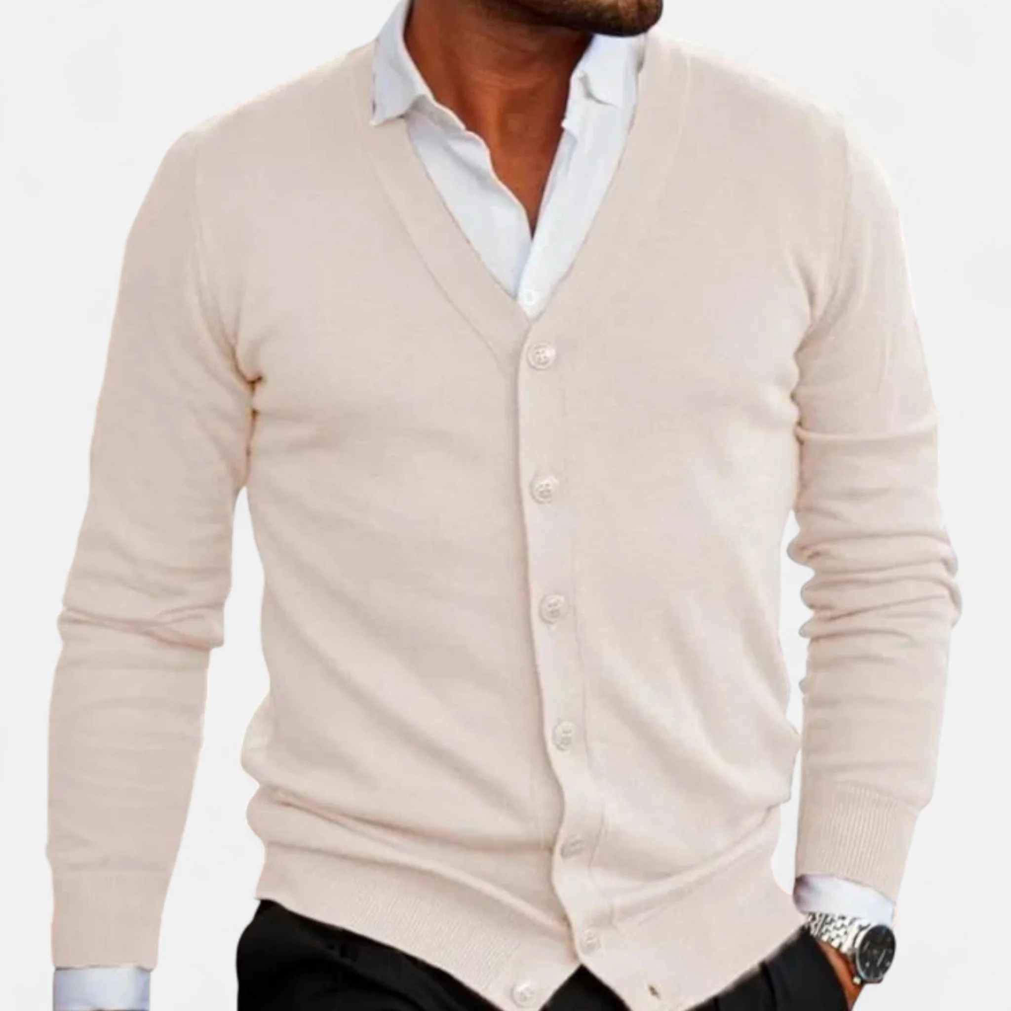 Men’s Cardigan – Modern Cotton-Blend Vest Fit - Image 4