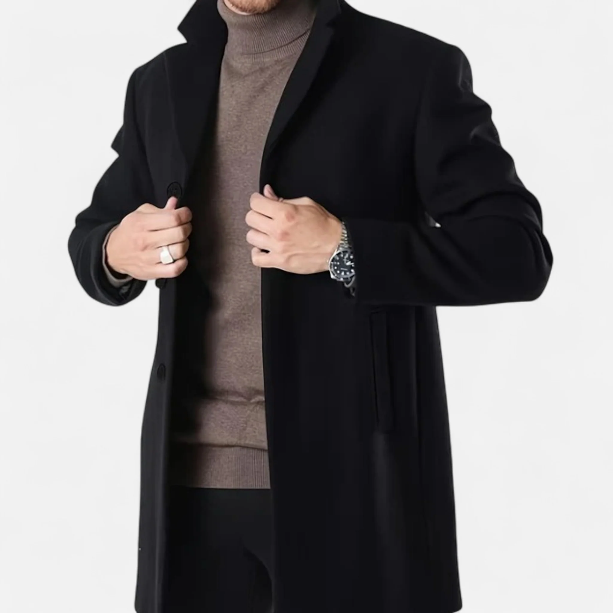Men’s Classic Single-Breasted Trench Coat - Image 4