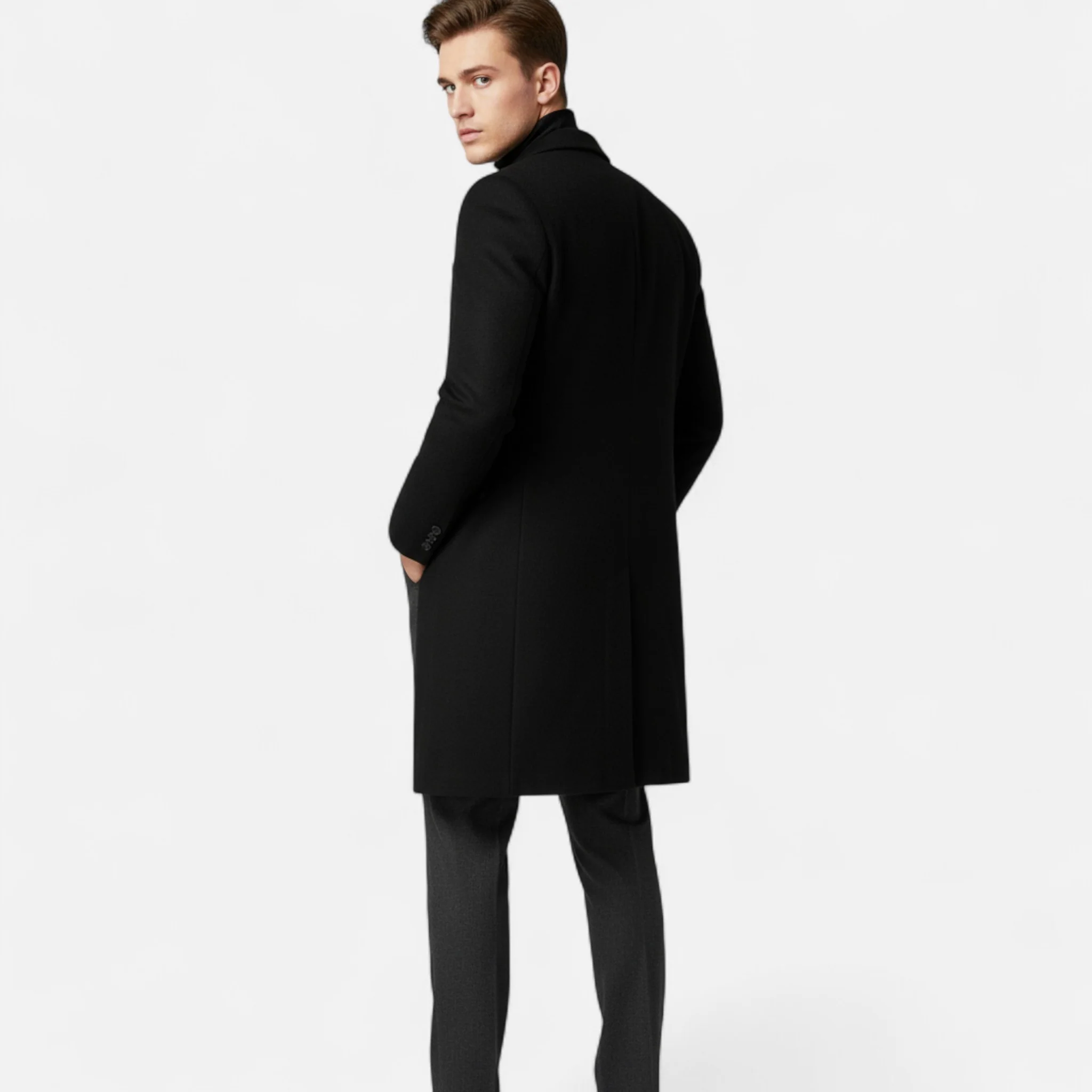 Men’s Classic Single-Breasted Trench Coat - Image 6