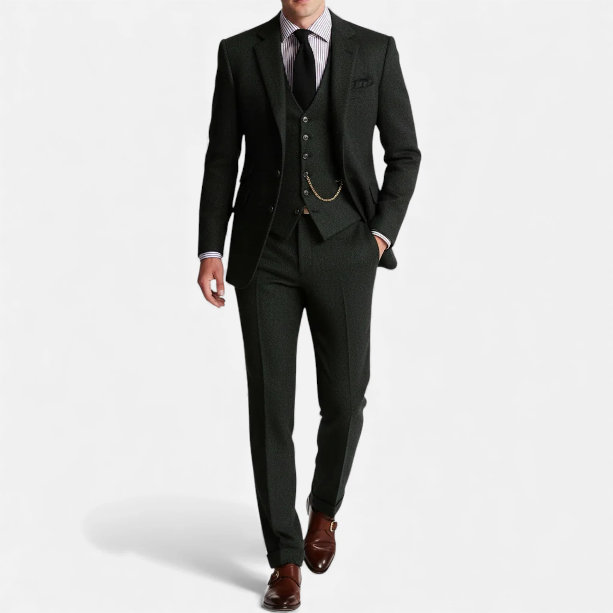 Men’s Classic Three-Piece Tweed Suit - Image 3