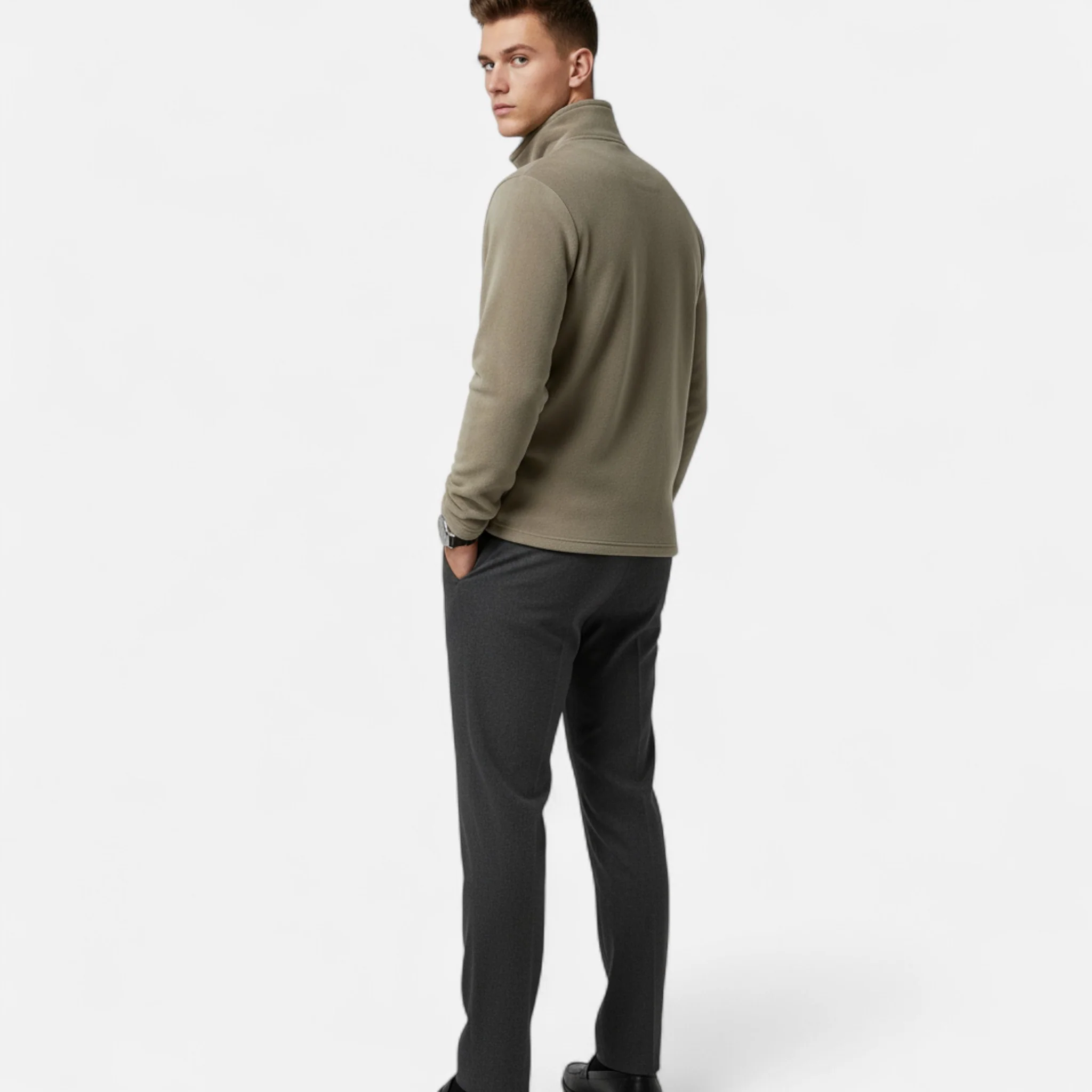 Men’s Half-Zip Long-Sleeve Sweater - Image 10