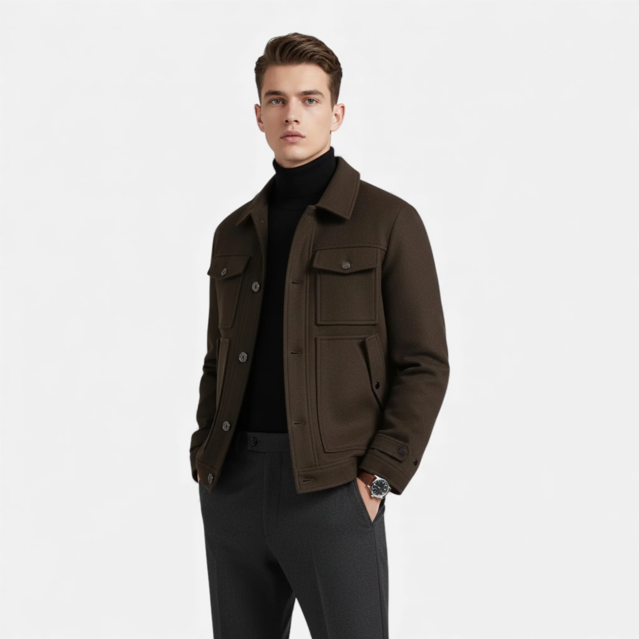 Men’s Jacket with Zipper and Pockets - Image 10