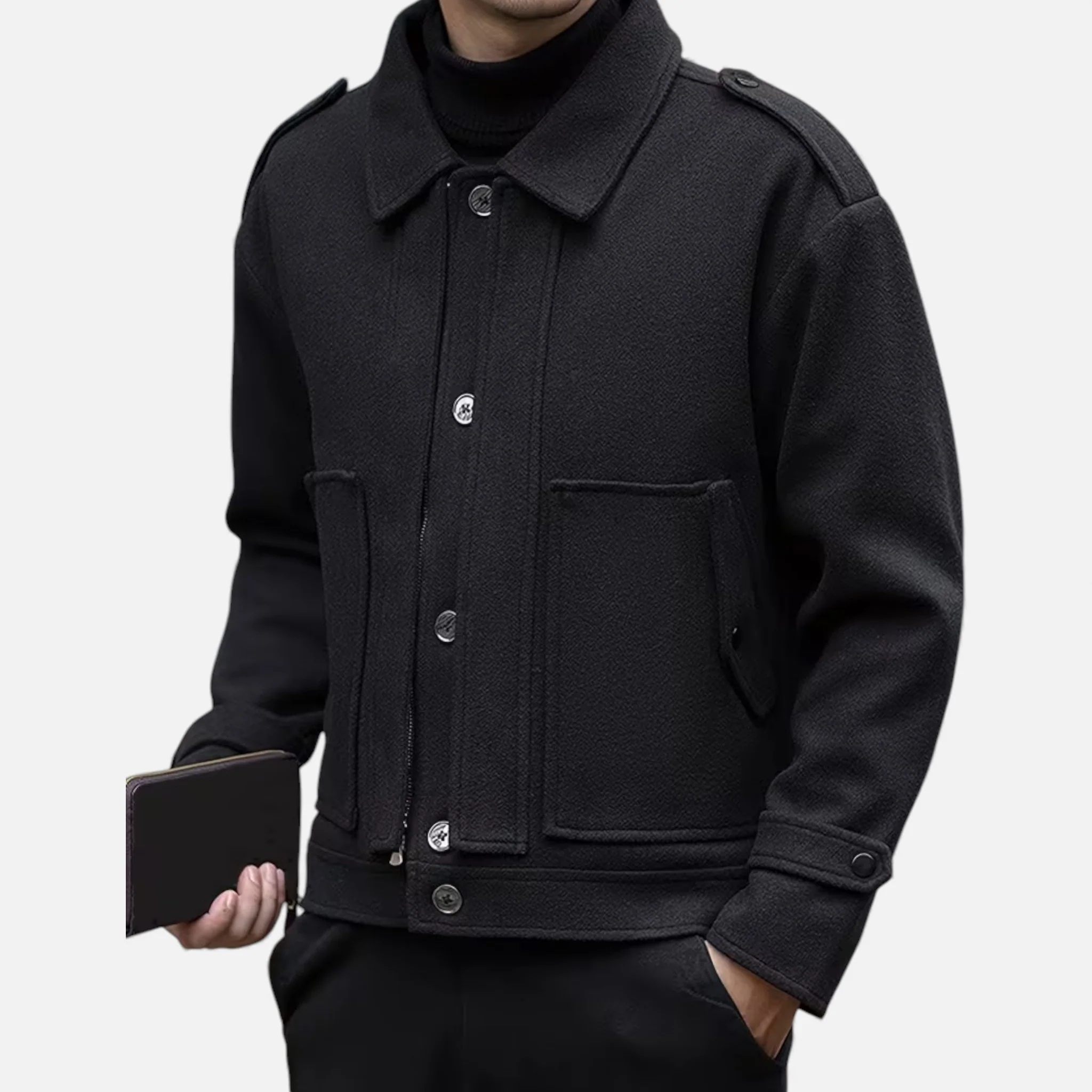 Men’s Jacket with Zipper and Pockets - Image 3