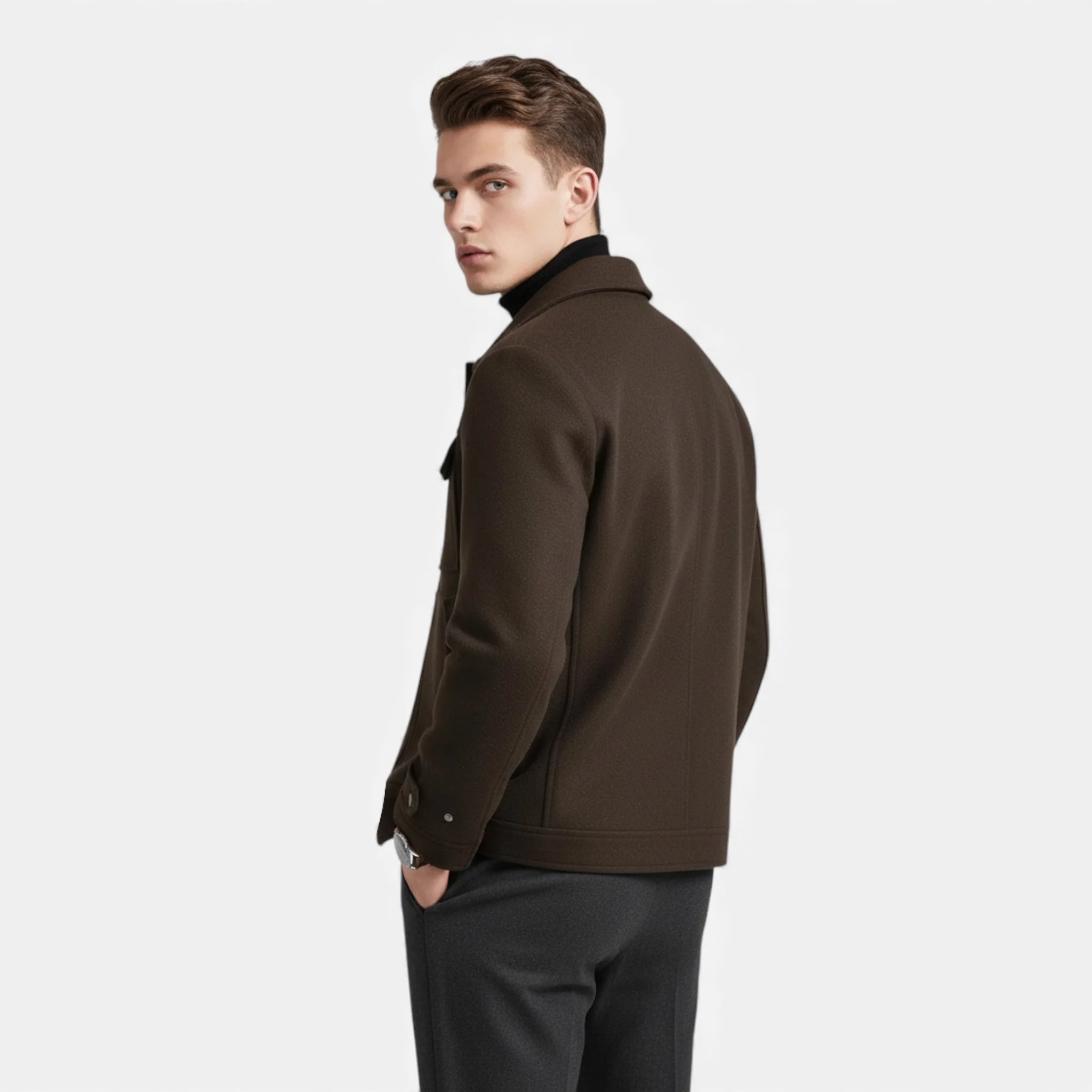 Men’s Jacket with Zipper and Pockets - Image 9