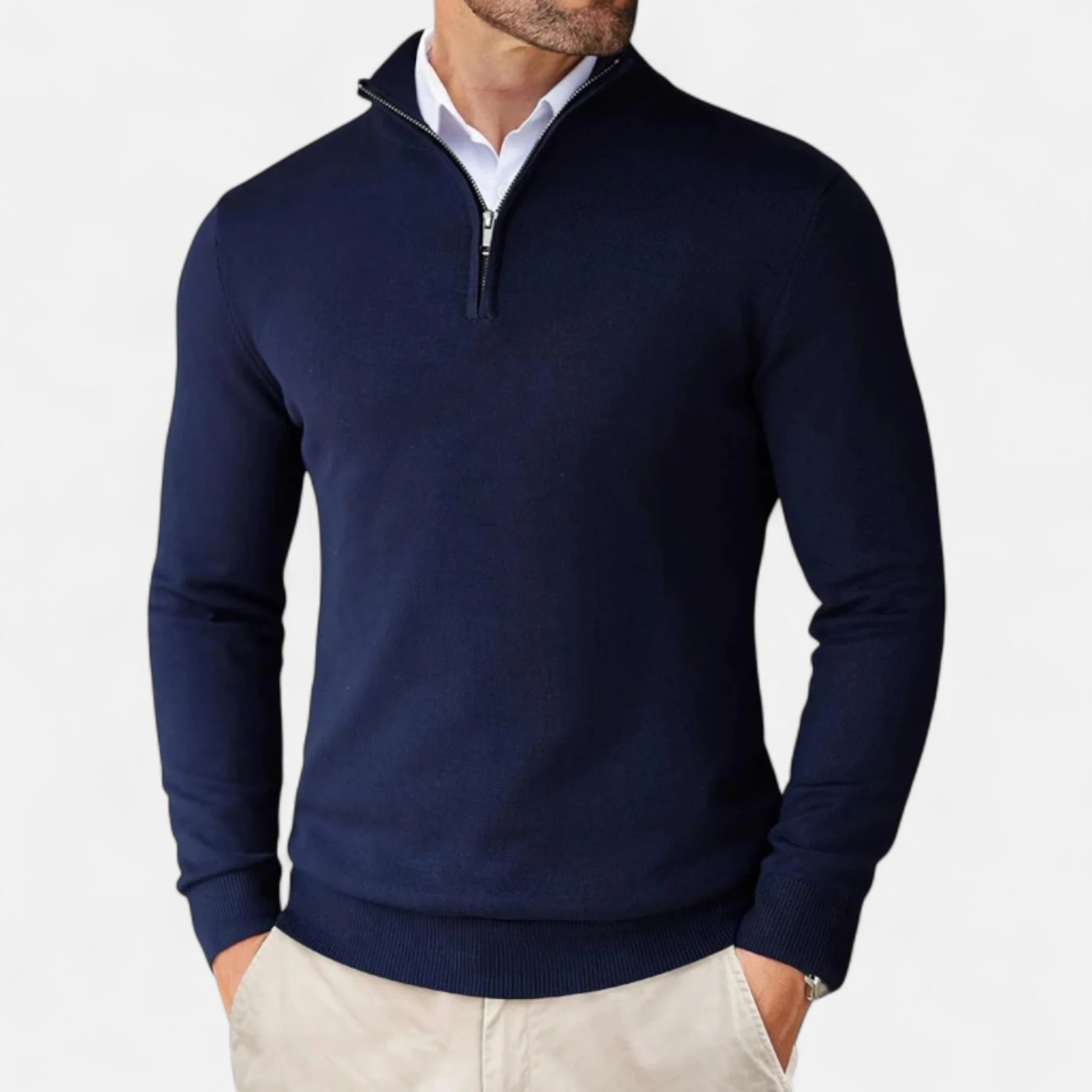 Men’s Lightweight Sweater with Quarter-Zip - Image 3