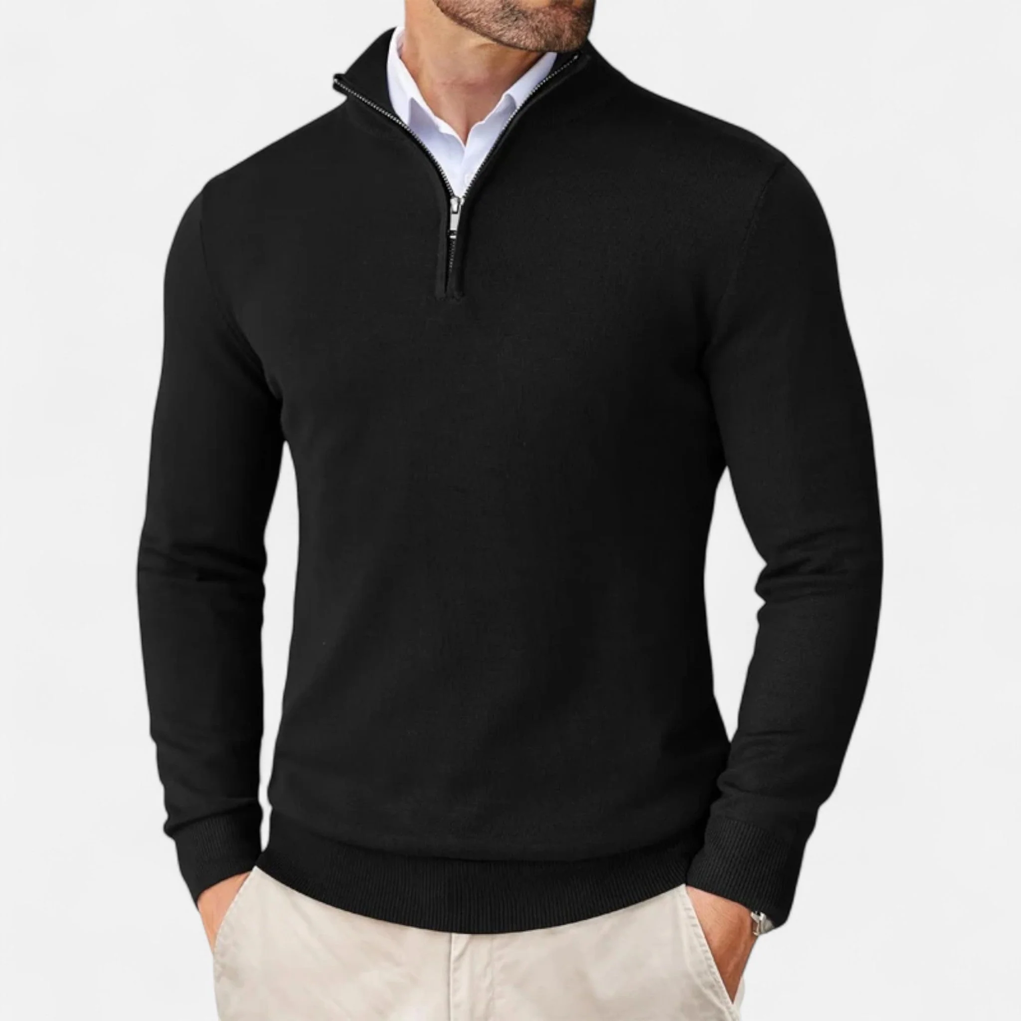 Men’s Lightweight Sweater with Quarter-Zip - Image 4