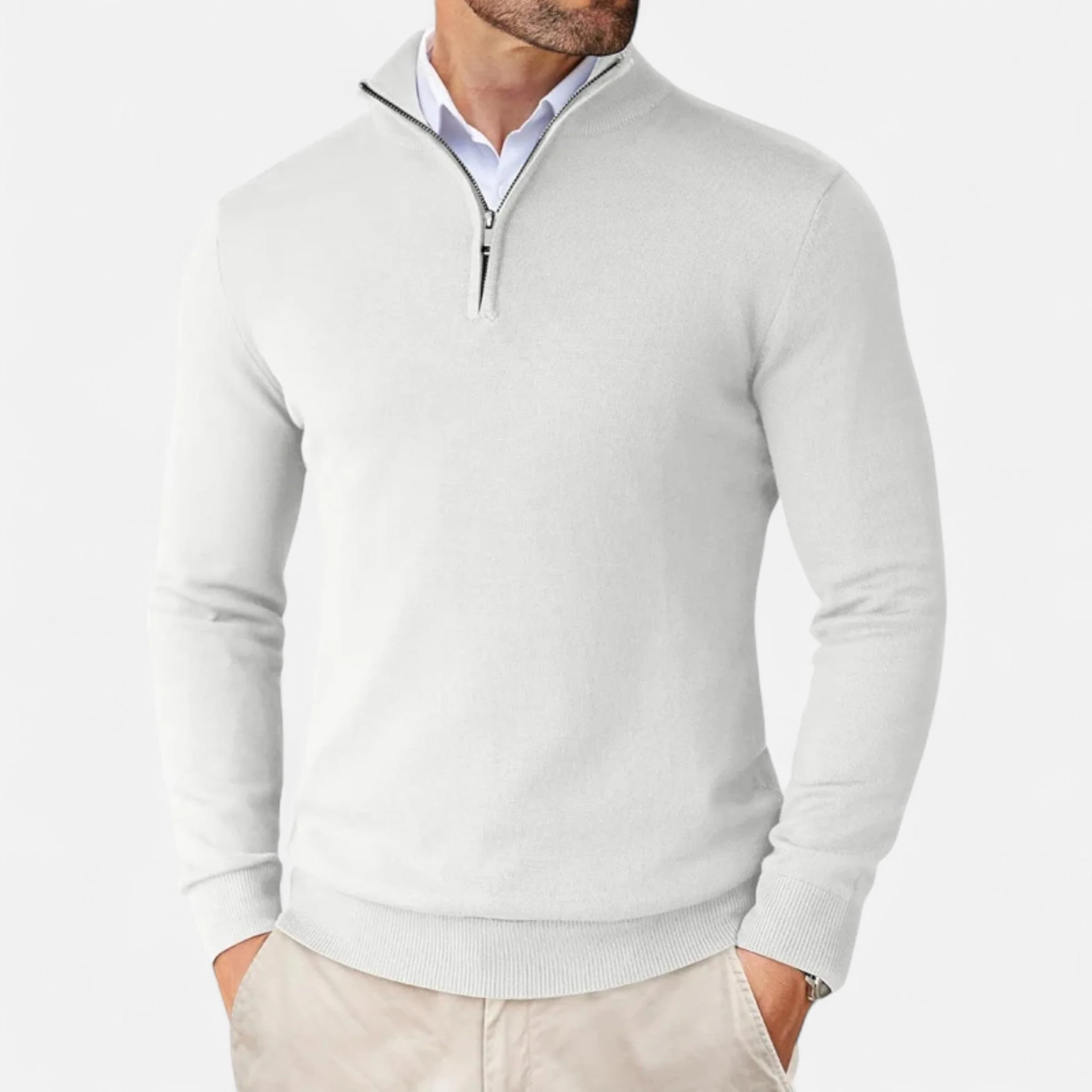 Men’s Lightweight Sweater with Quarter-Zip - Image 6