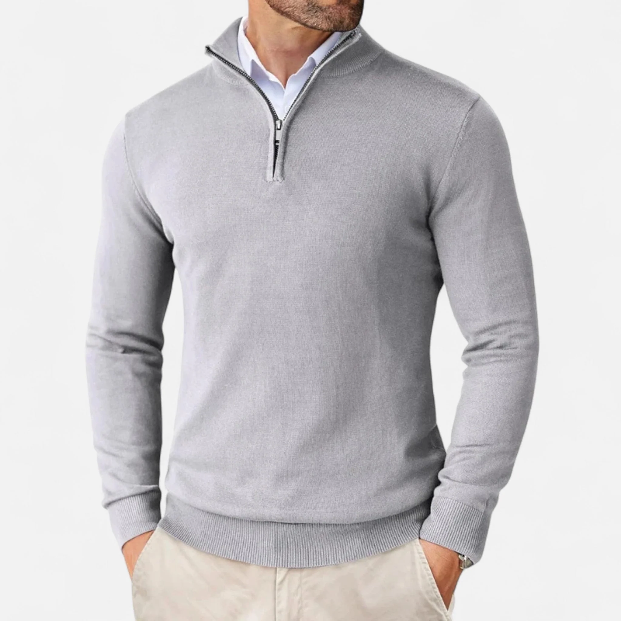 Men’s Lightweight Sweater with Quarter-Zip - Image 7