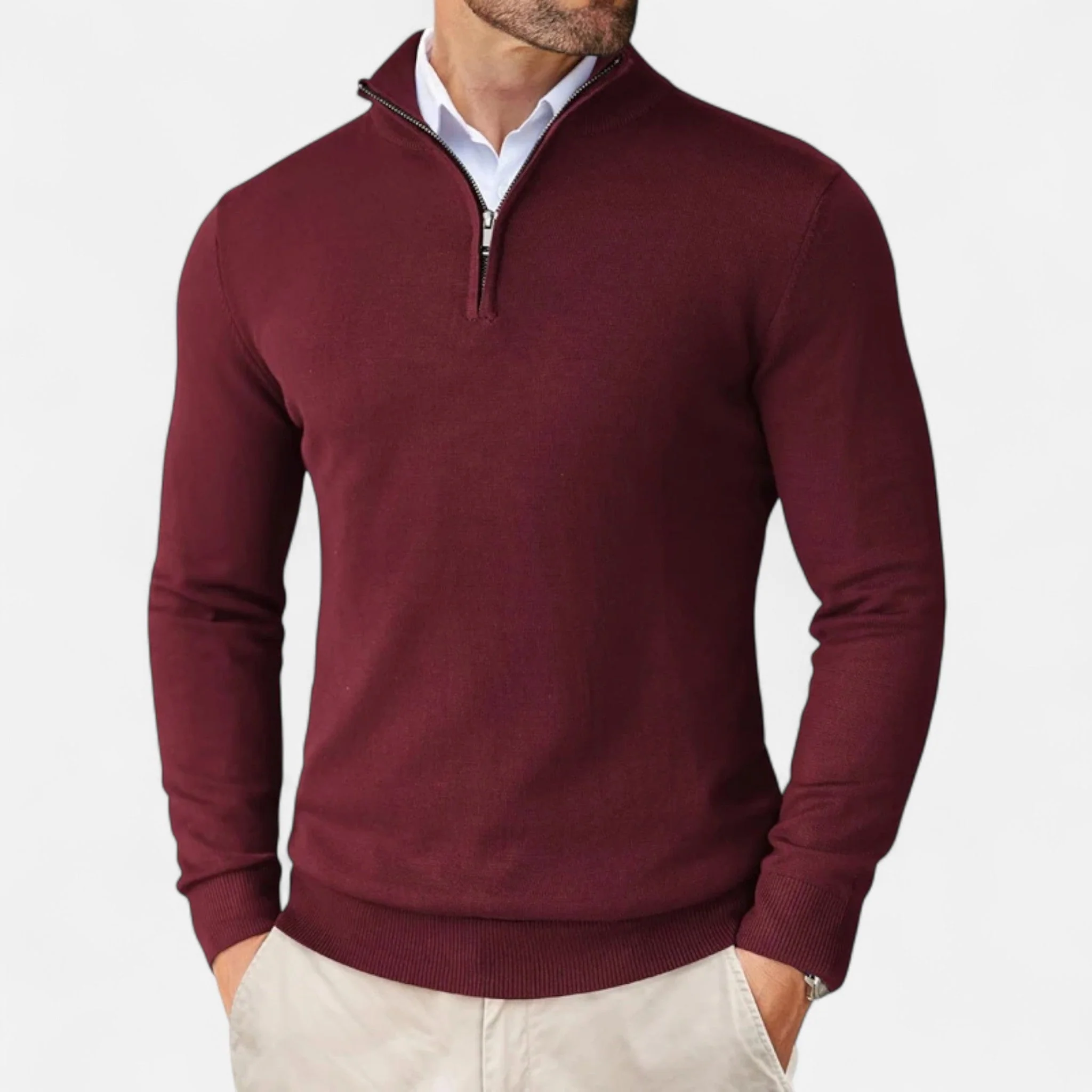 Men’s Lightweight Sweater with Quarter-Zip - Image 8