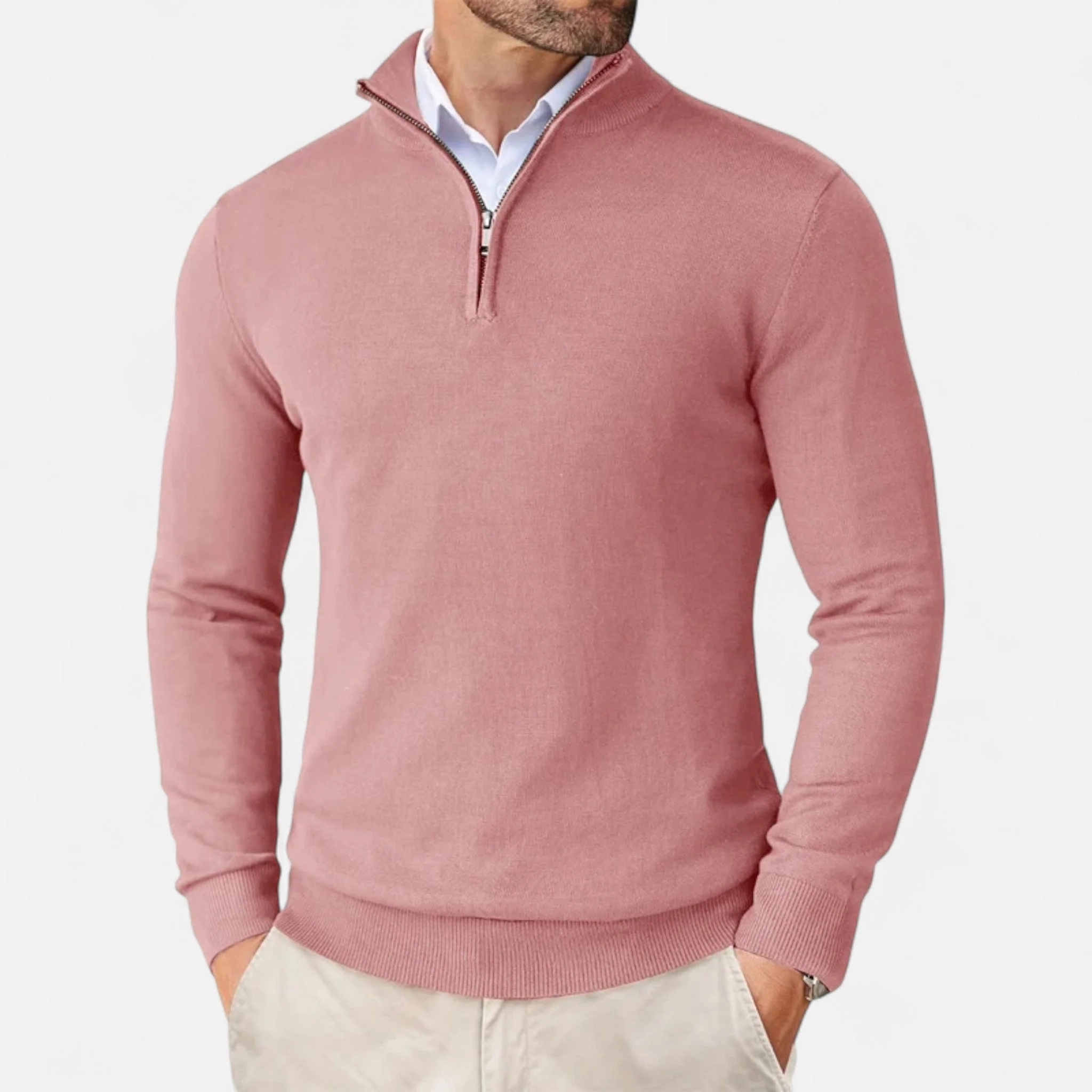 Men’s Lightweight Sweater with Quarter-Zip - Image 9