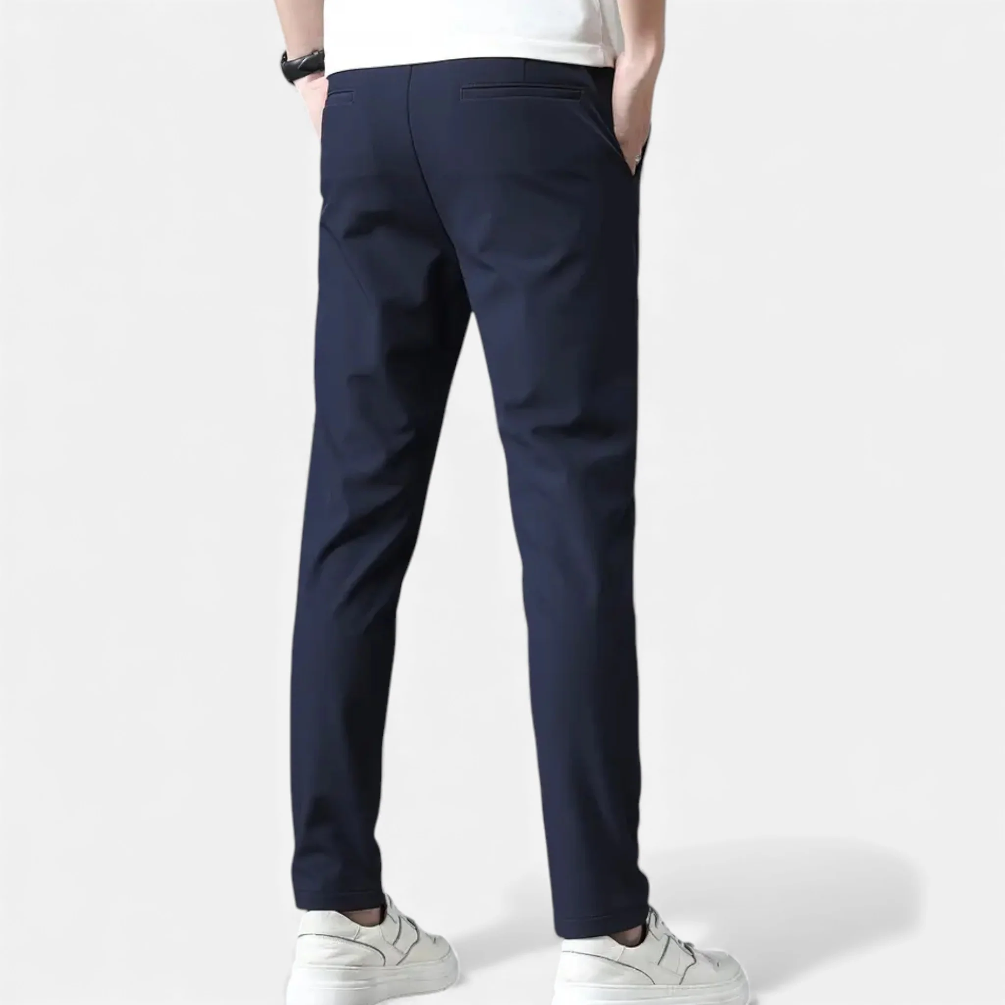 Men’s Mid-Rise Straight Leg Slim Fit Trousers - Image 4