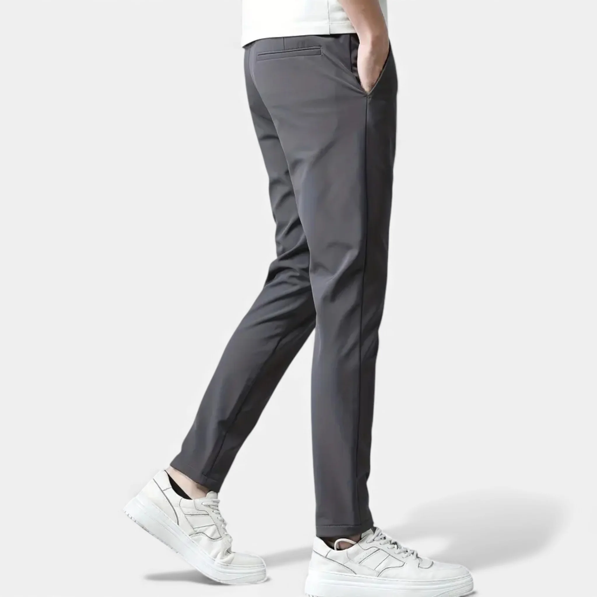 Men’s Mid-Rise Straight Leg Slim Fit Trousers - Image 5