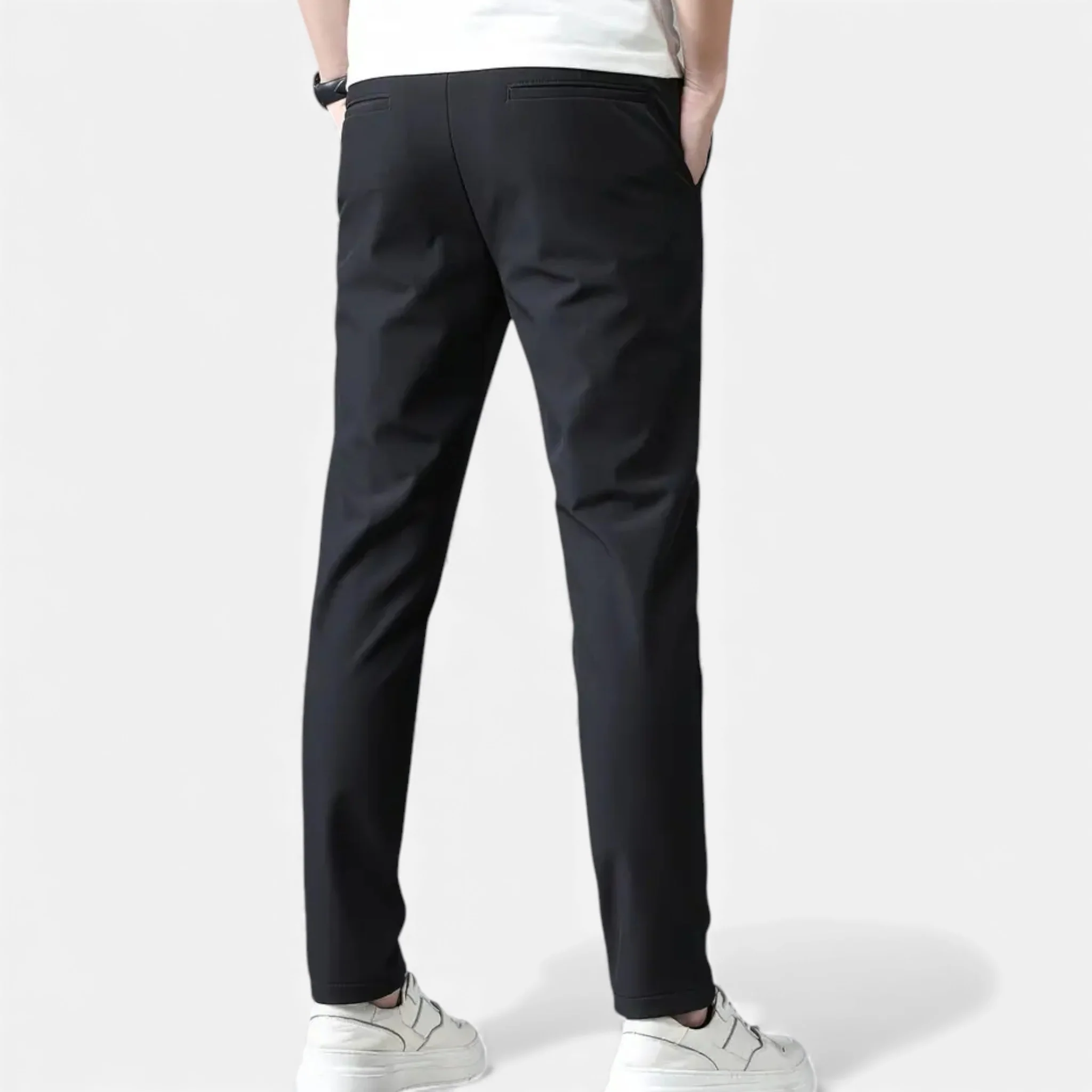 Men’s Mid-Rise Straight Leg Slim Fit Trousers - Image 8