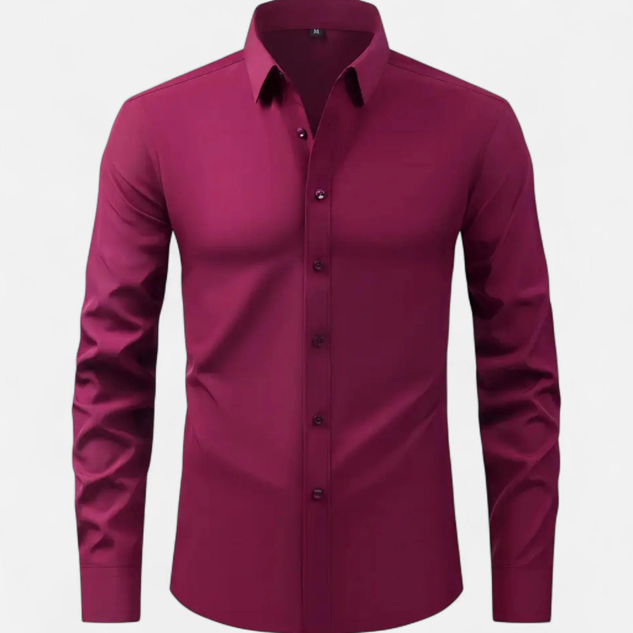 Men’s Slim-Fit Long-Sleeve Shirt with Stretch - Image 6