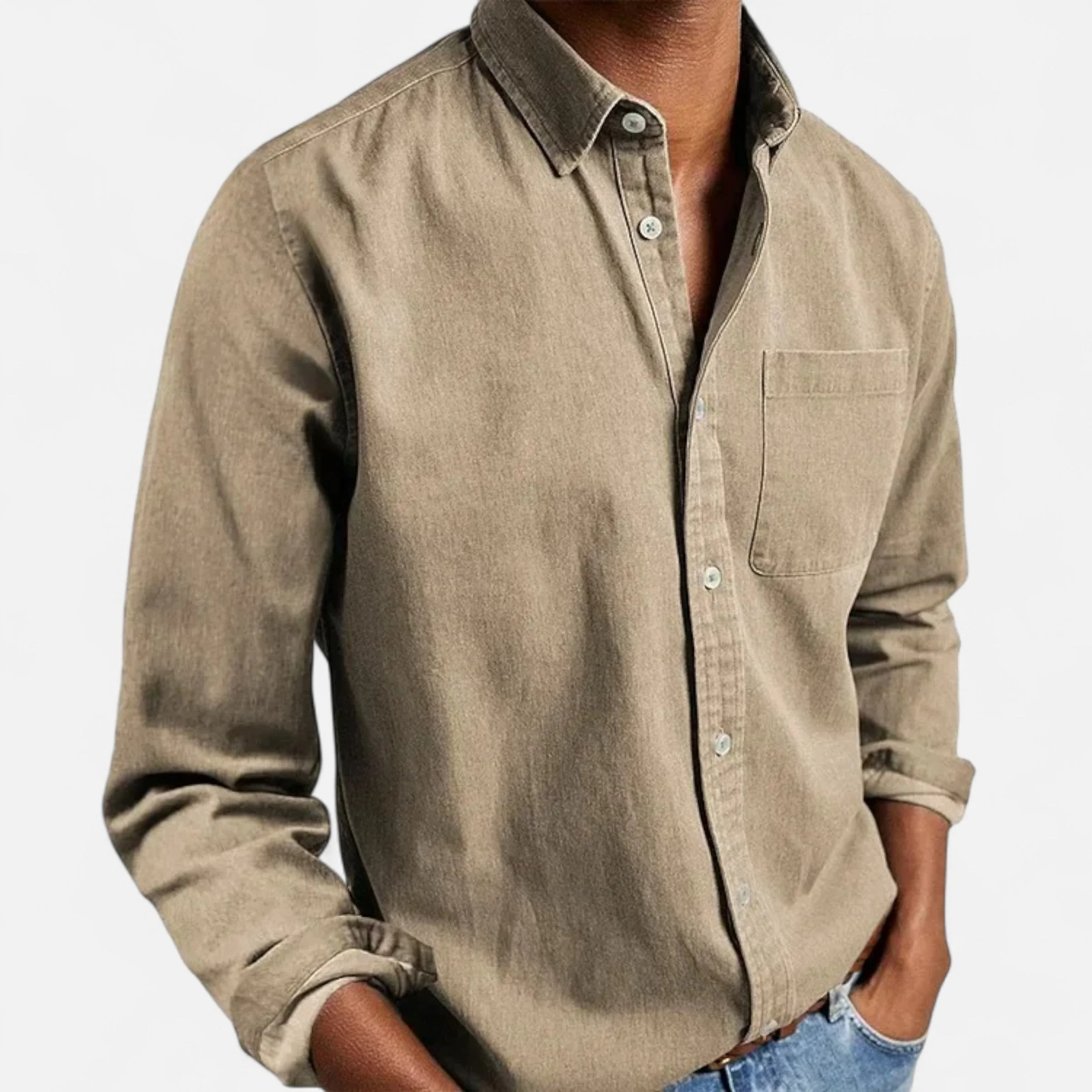 Men’s Solid Long-Sleeve Shirt - Image 8