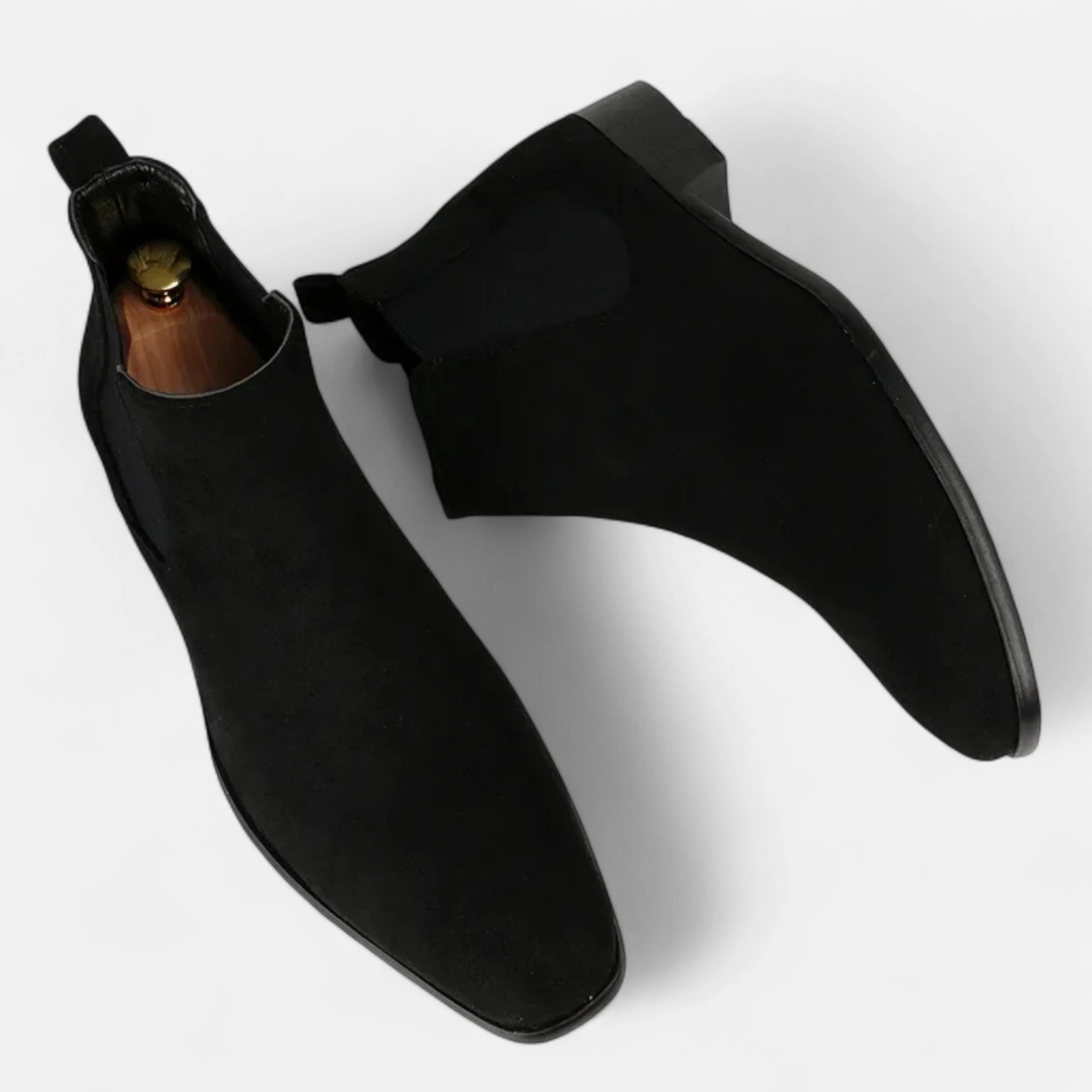 Men’s Suede Square-Toe Chelsea Boots - Image 5