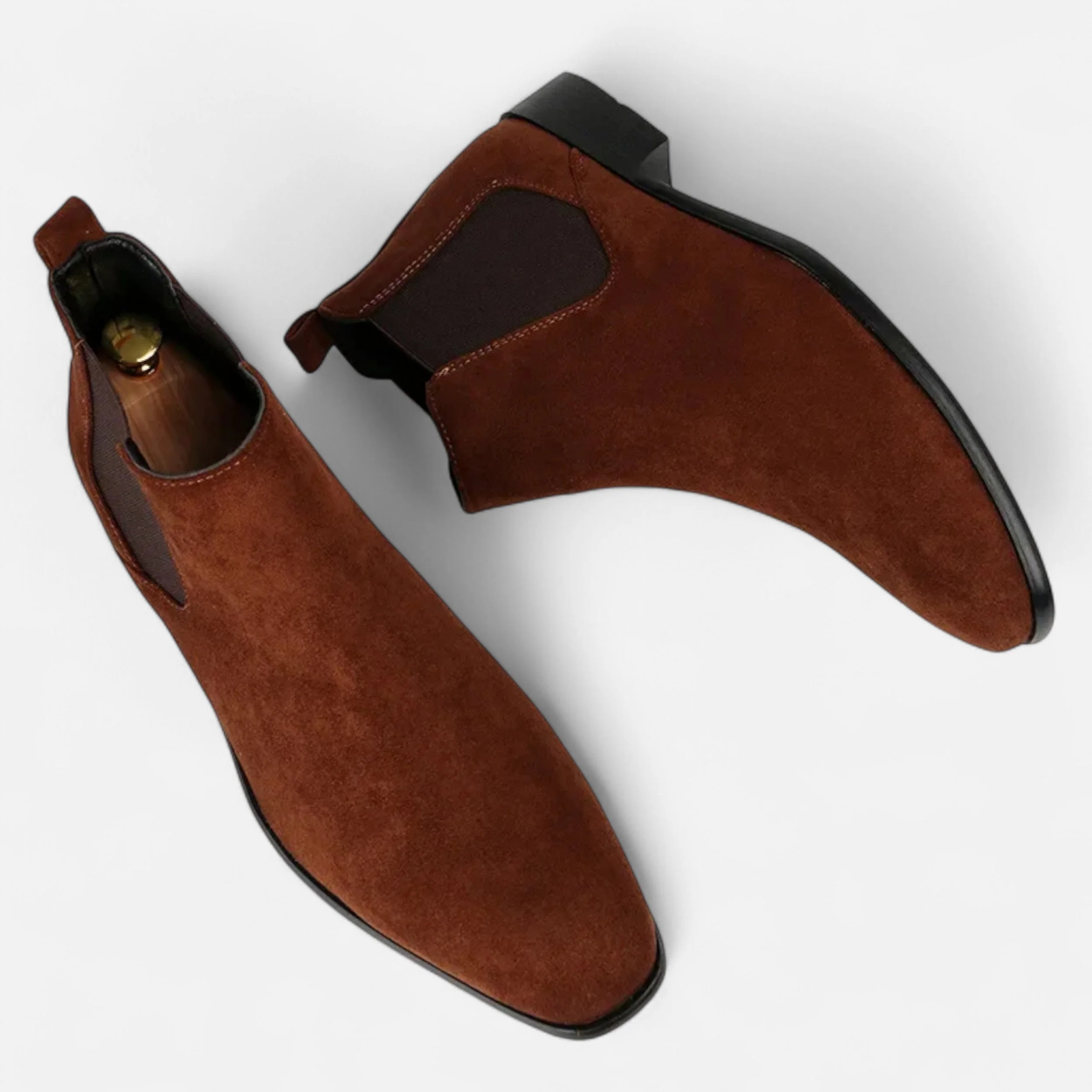 Men’s Suede Square-Toe Chelsea Boots - Image 7