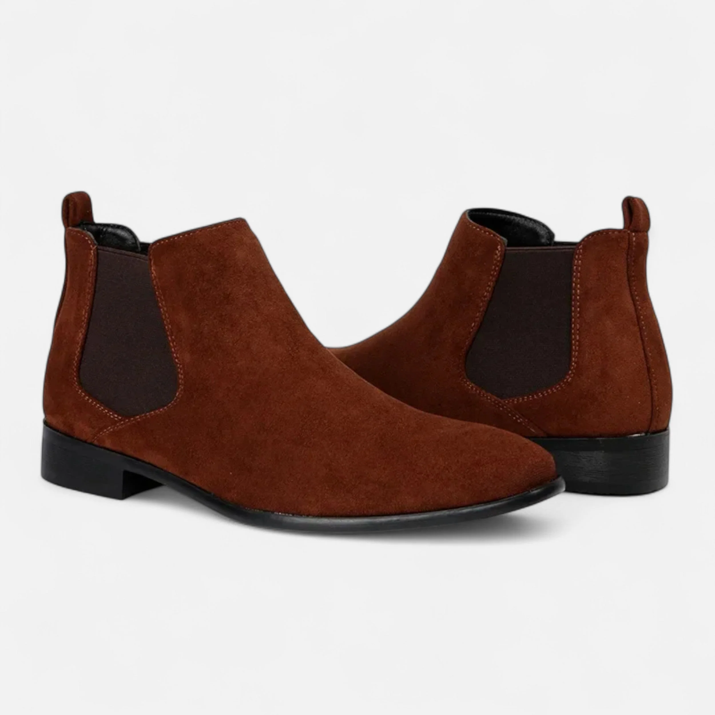 Men’s Suede Square-Toe Chelsea Boots - Image 9