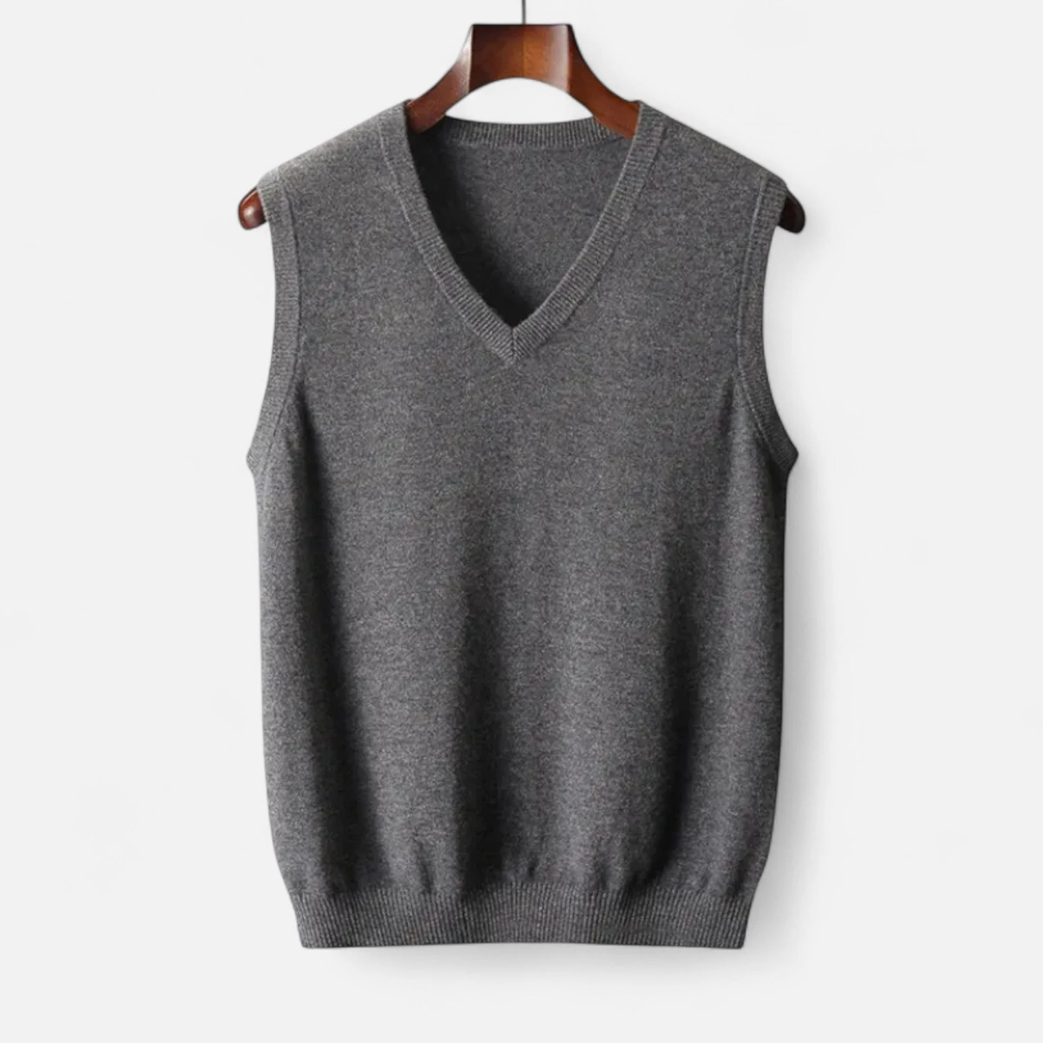 Men's Merino Wool V-Neck Gilet - Image 3