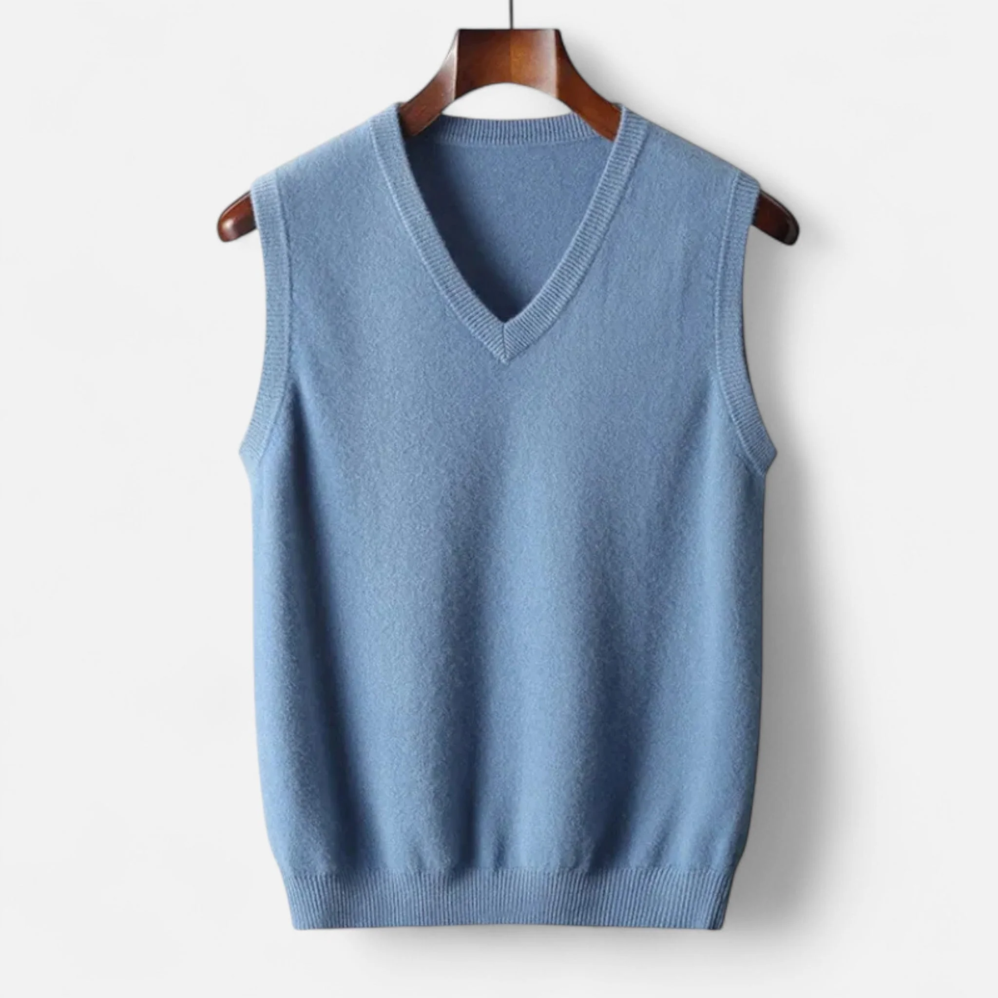 Men's Merino Wool V-Neck Gilet - Image 7