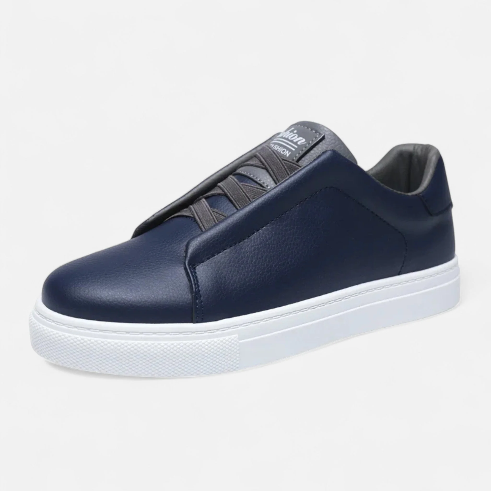 Men's Premium Leather Look Slip-On Sneakers - Image 10