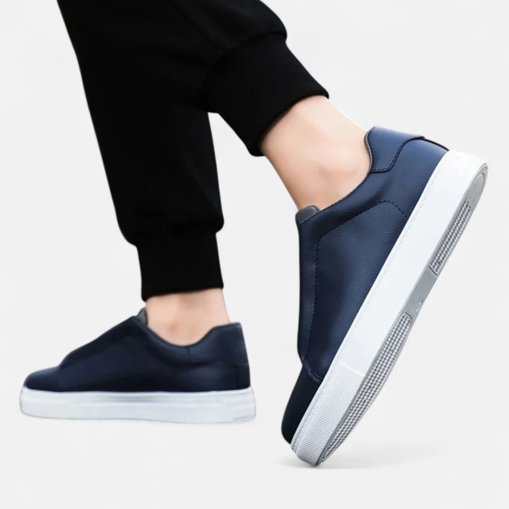 Men's Premium Leather Look Slip-On Sneakers - Image 11