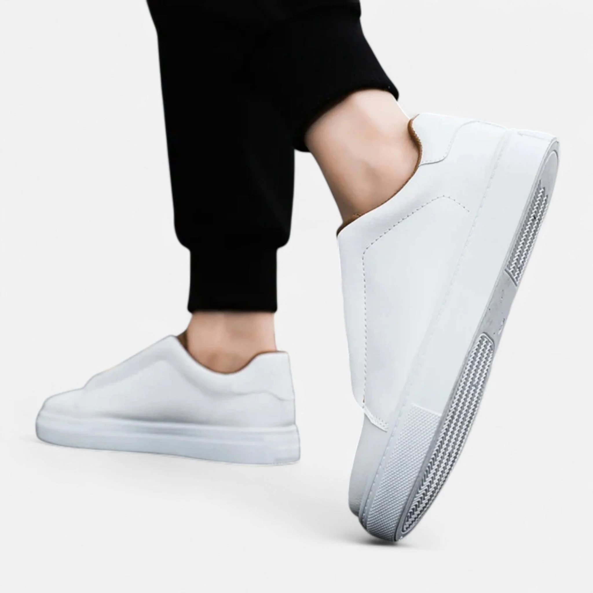 Men's Premium Leather Look Slip-On Sneakers - Image 17