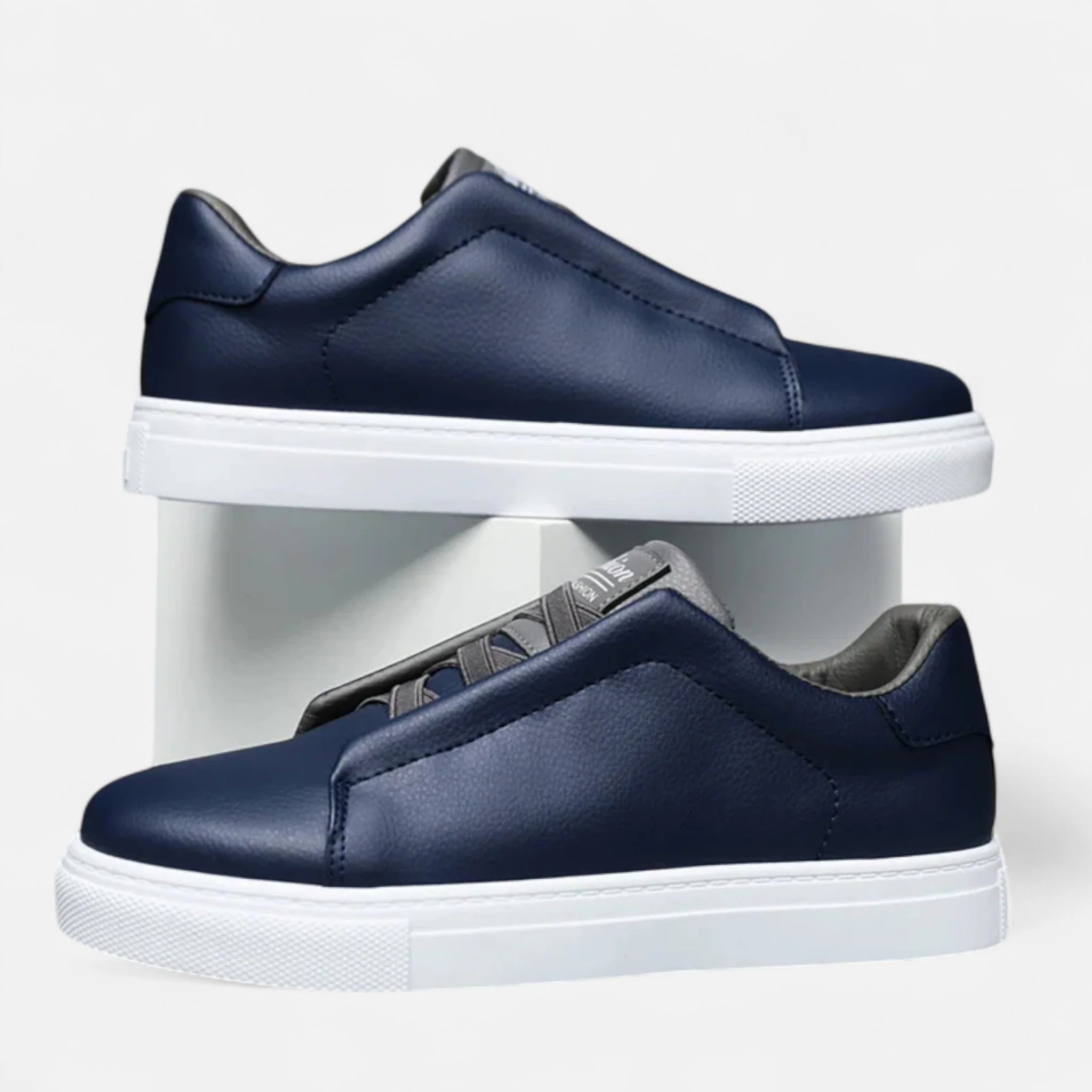 Men's Premium Leather Look Slip-On Sneakers - Image 8