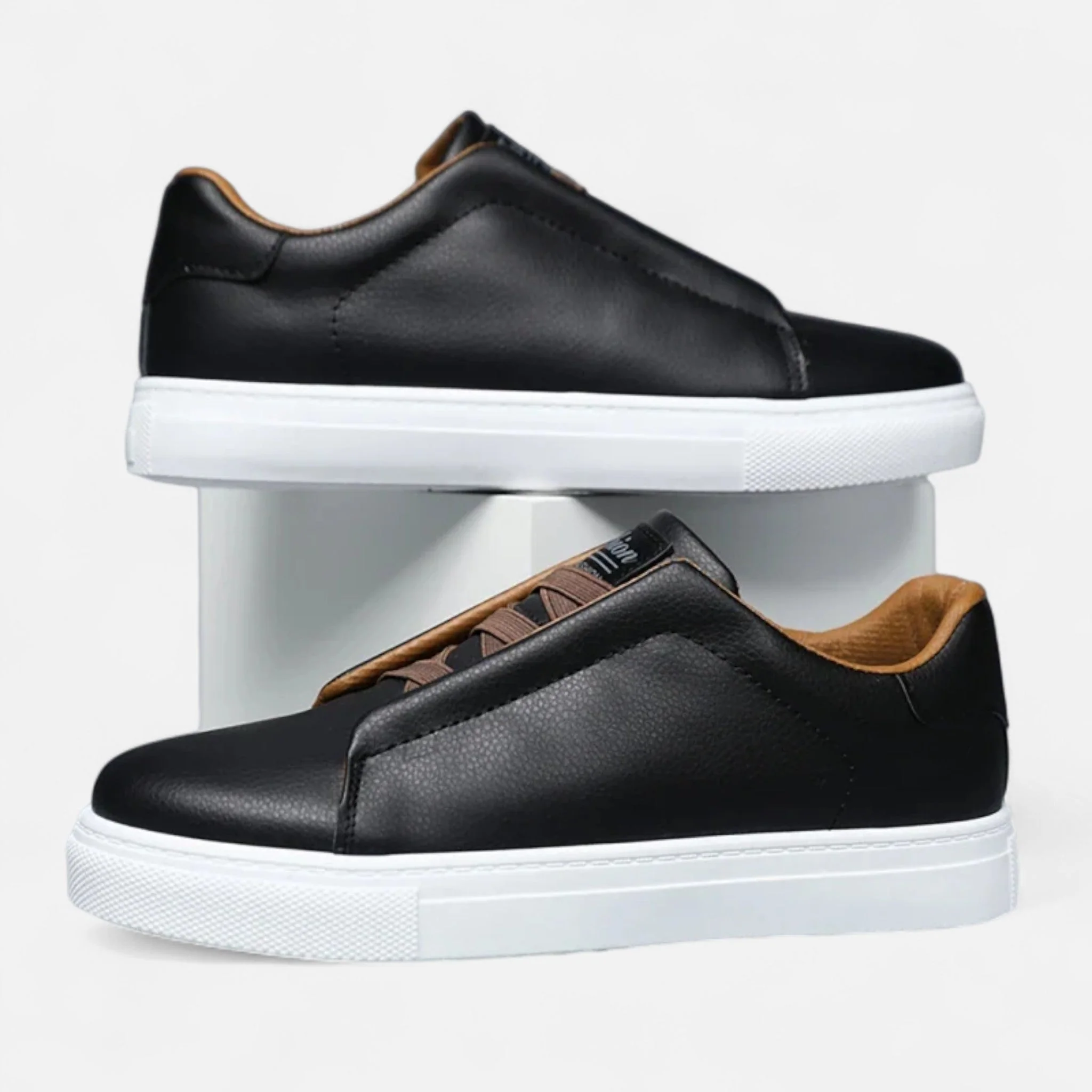 Men's Premium Leather Look Slip-On Sneakers - Image 9