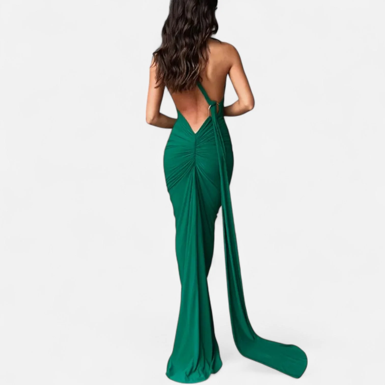 Women’s Backless Scarf-Tie Evening Dress - Image 14