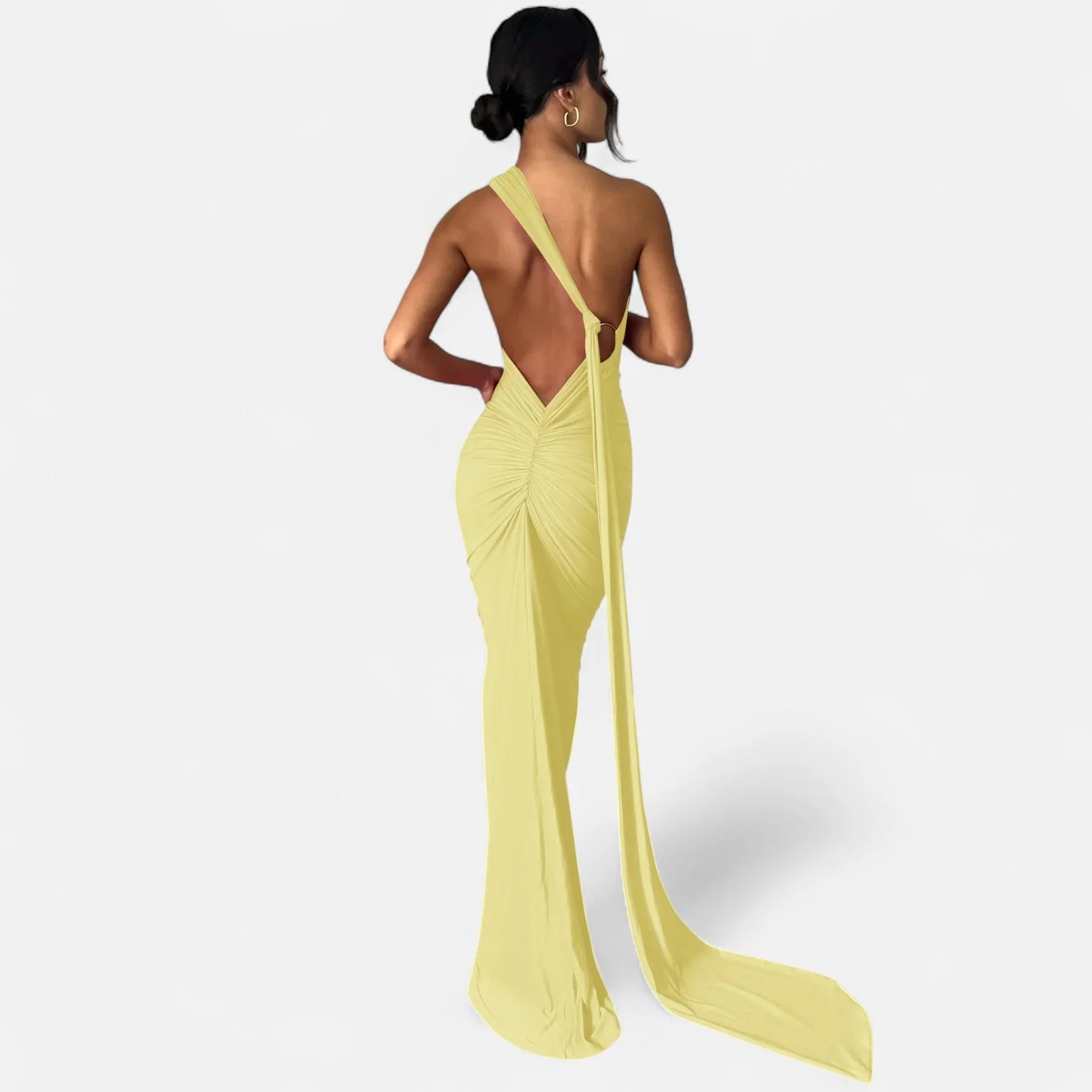 Women’s Backless Scarf-Tie Evening Dress - Image 15