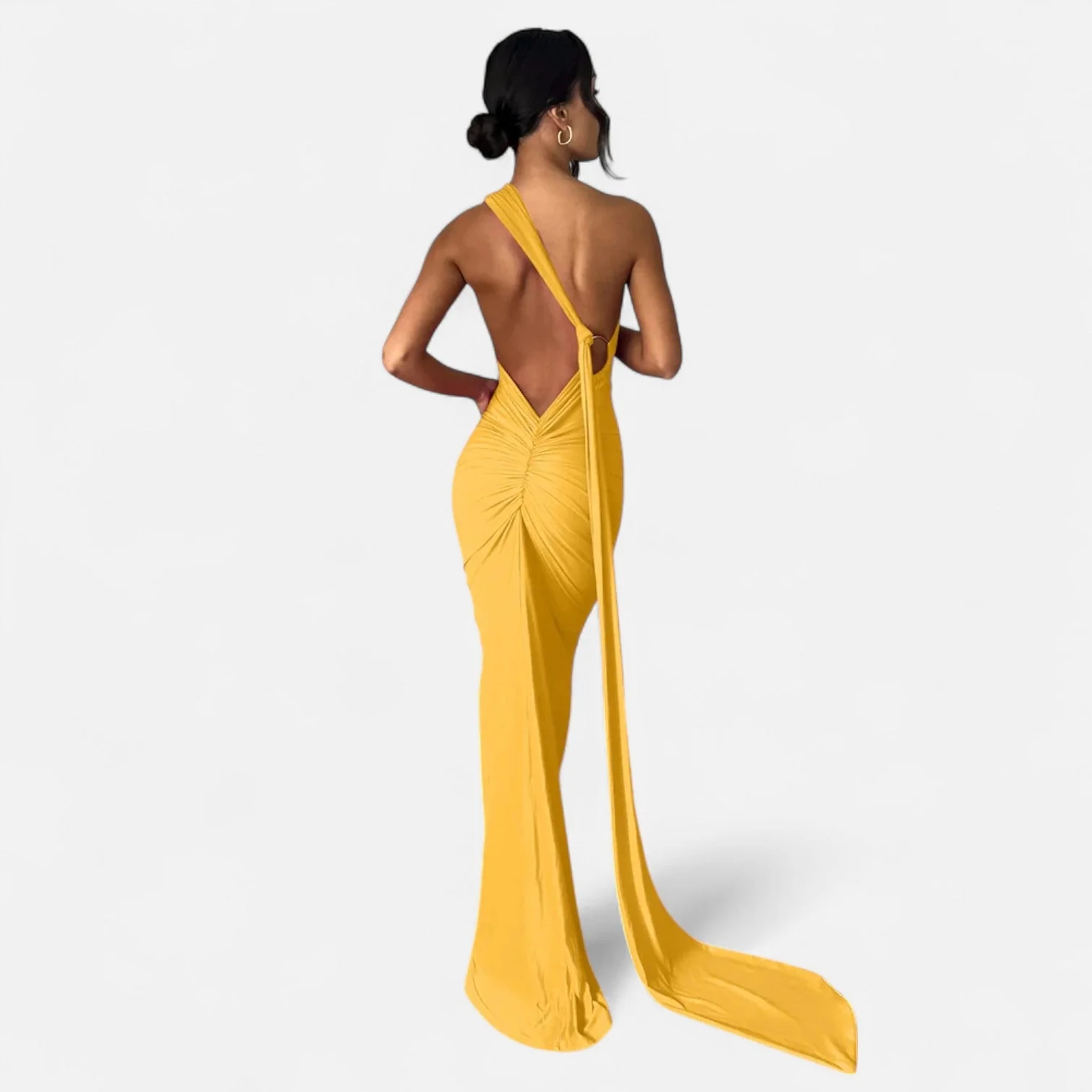 Women’s Backless Scarf-Tie Evening Dress - Image 18