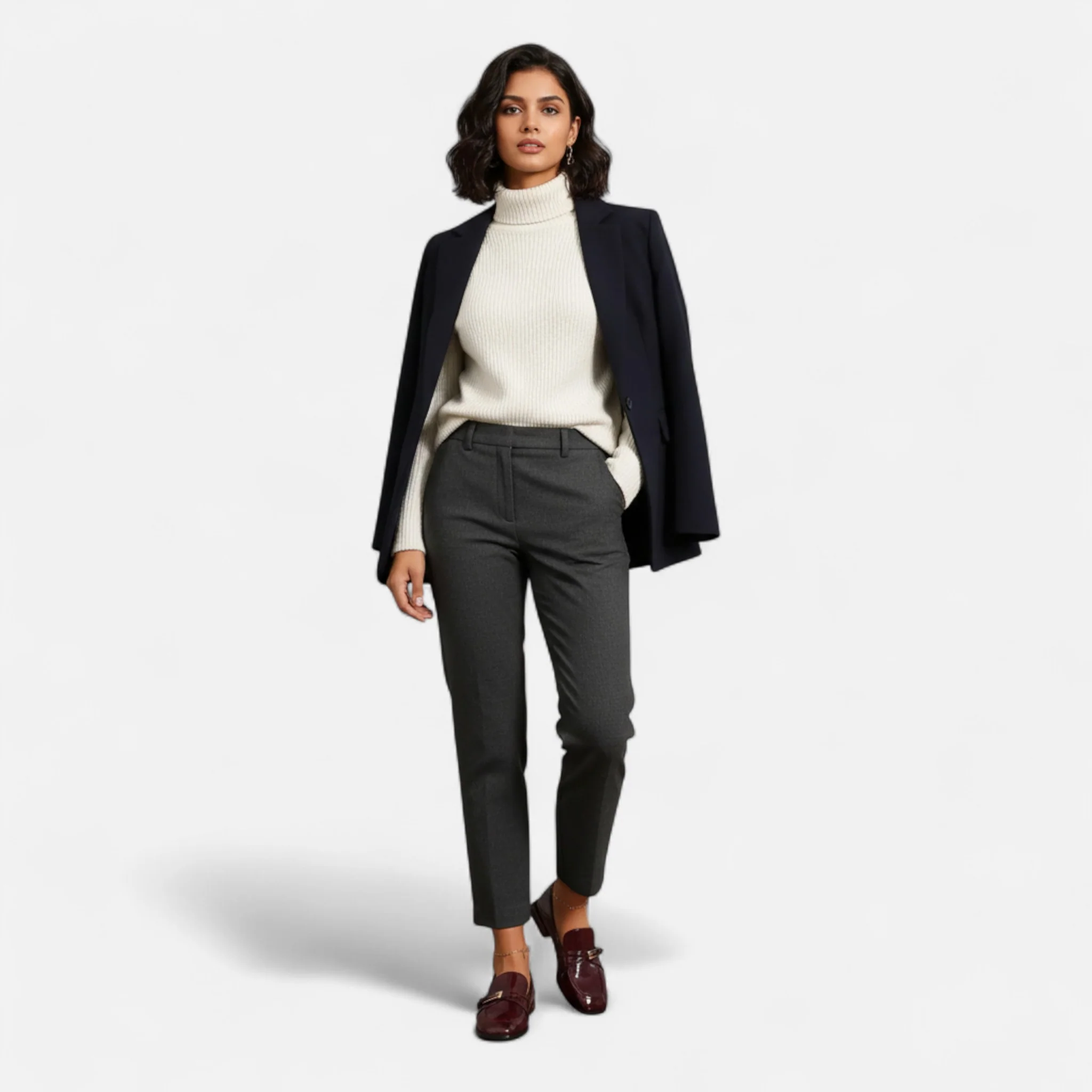 Women’s Burgundy Loafers with a Single Strap - Image 5