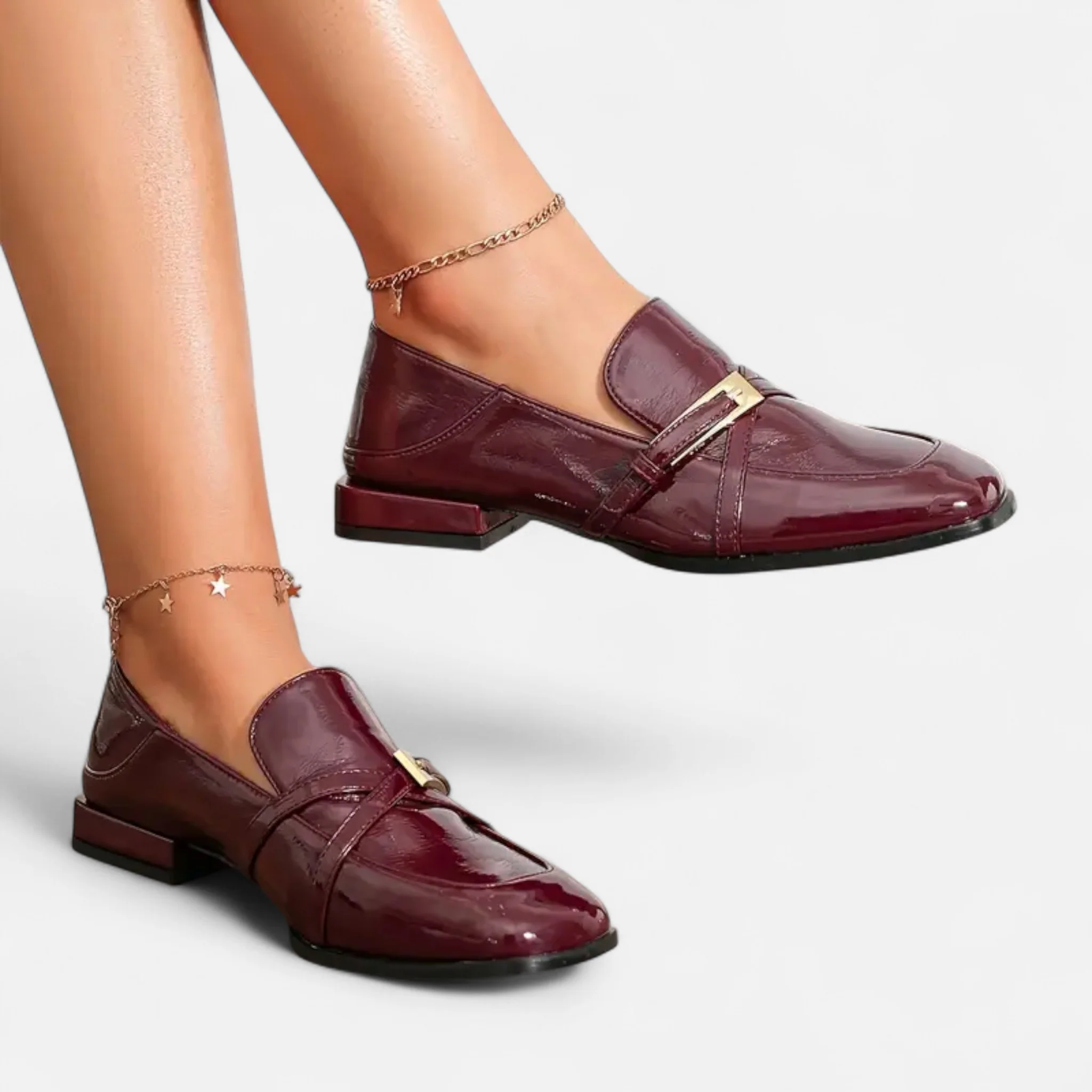 Women’s Burgundy Loafers with a Single Strap - Image 6