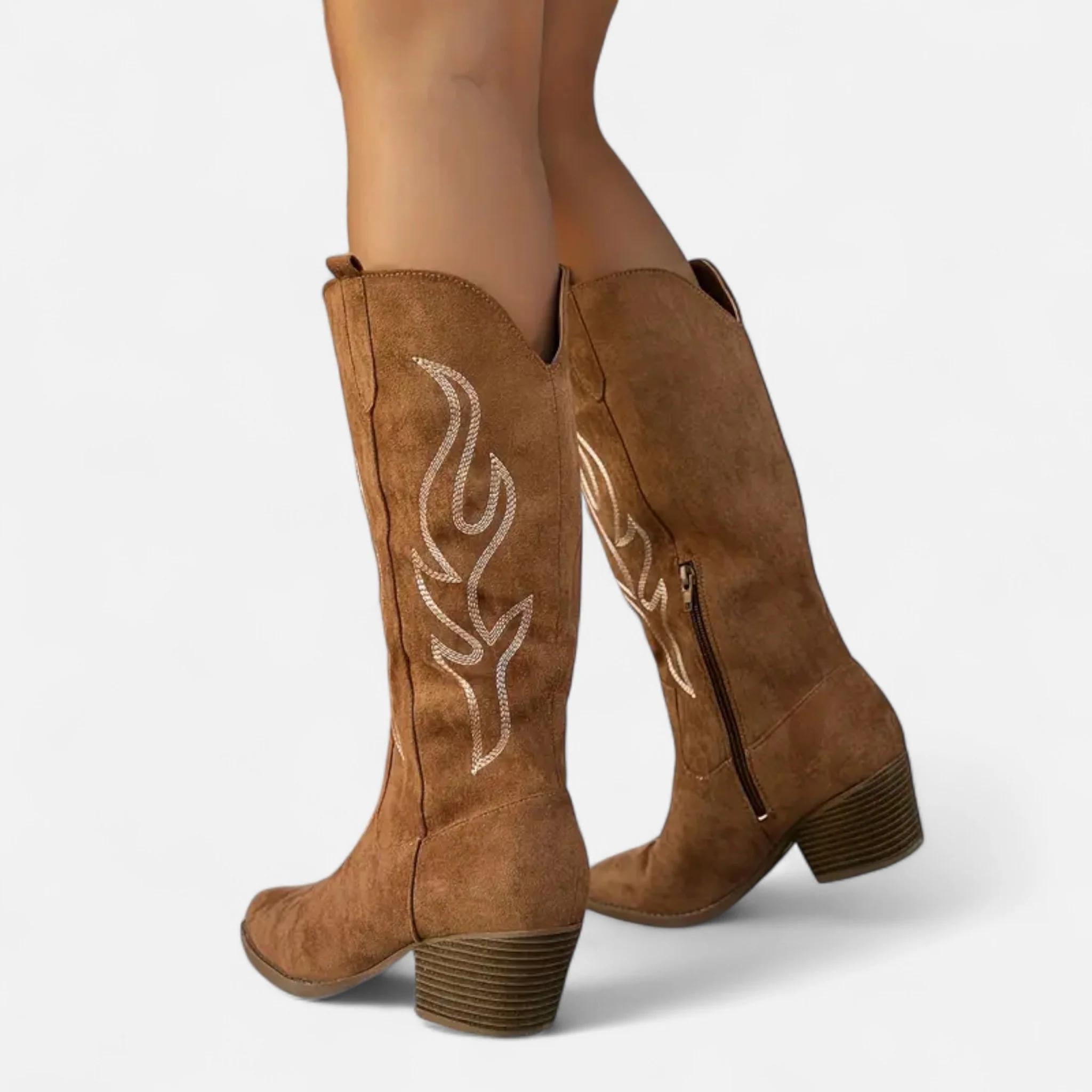 Women’s Chunky Heel Cowboy Boots - Image 3