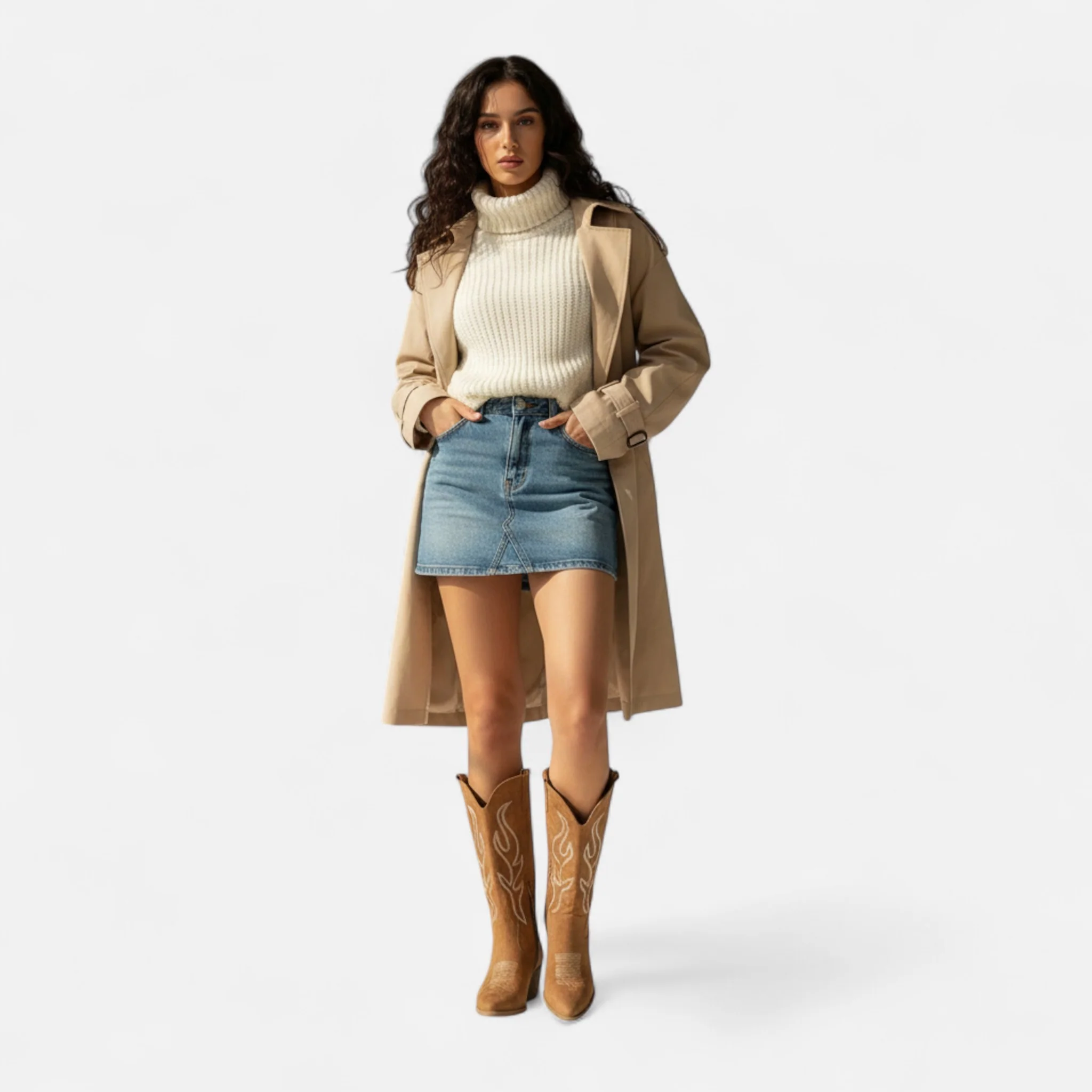 Women’s Chunky Heel Cowboy Boots - Image 5