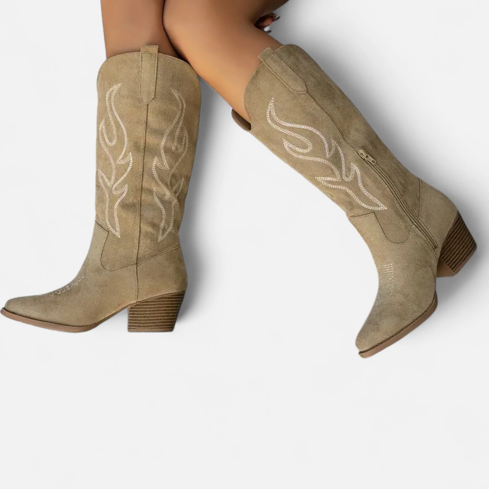 Women’s Chunky Heel Cowboy Boots - Image 6