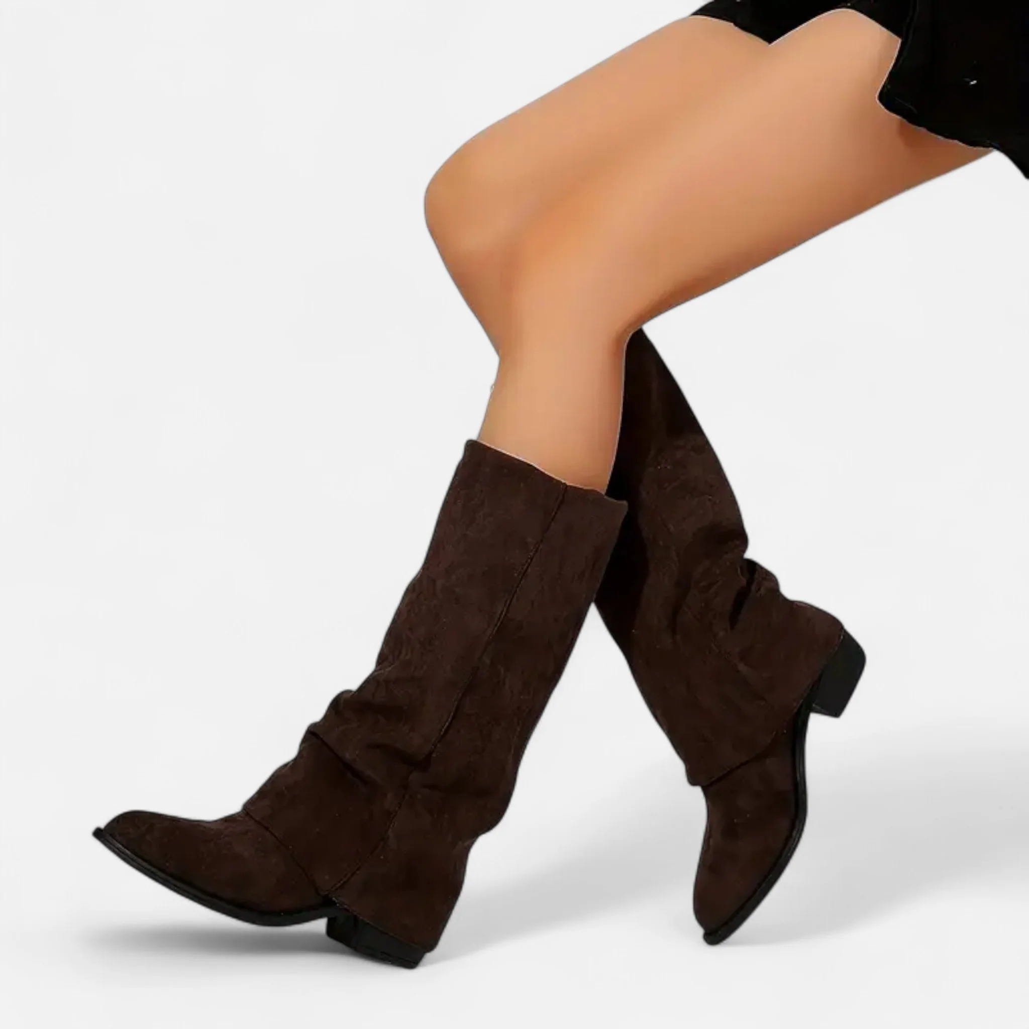 Women’s Chunky Heel Long Boots - Image 3