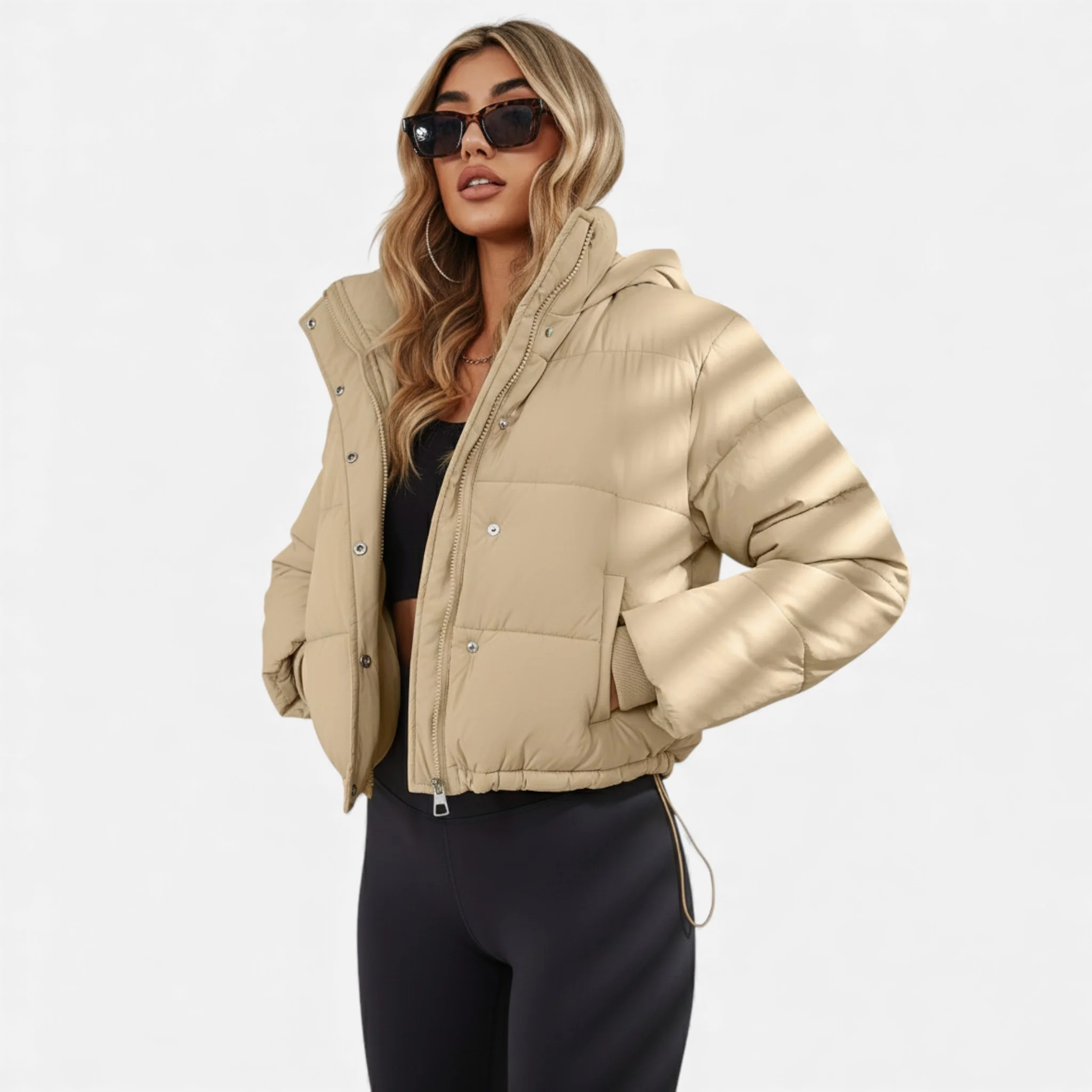 Women’s Cropped Puffer Jacket - Image 11