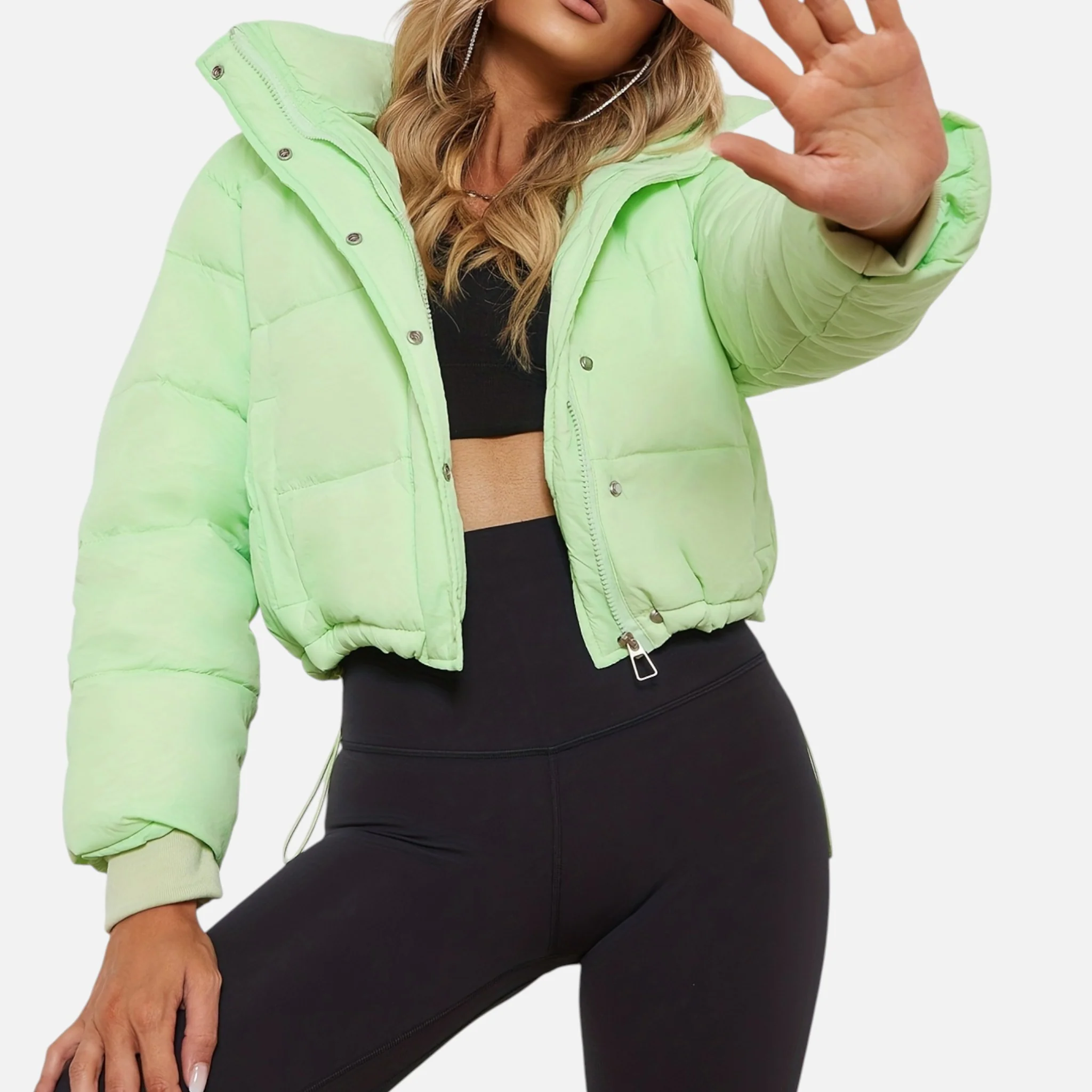 Women’s Cropped Puffer Jacket - Image 15