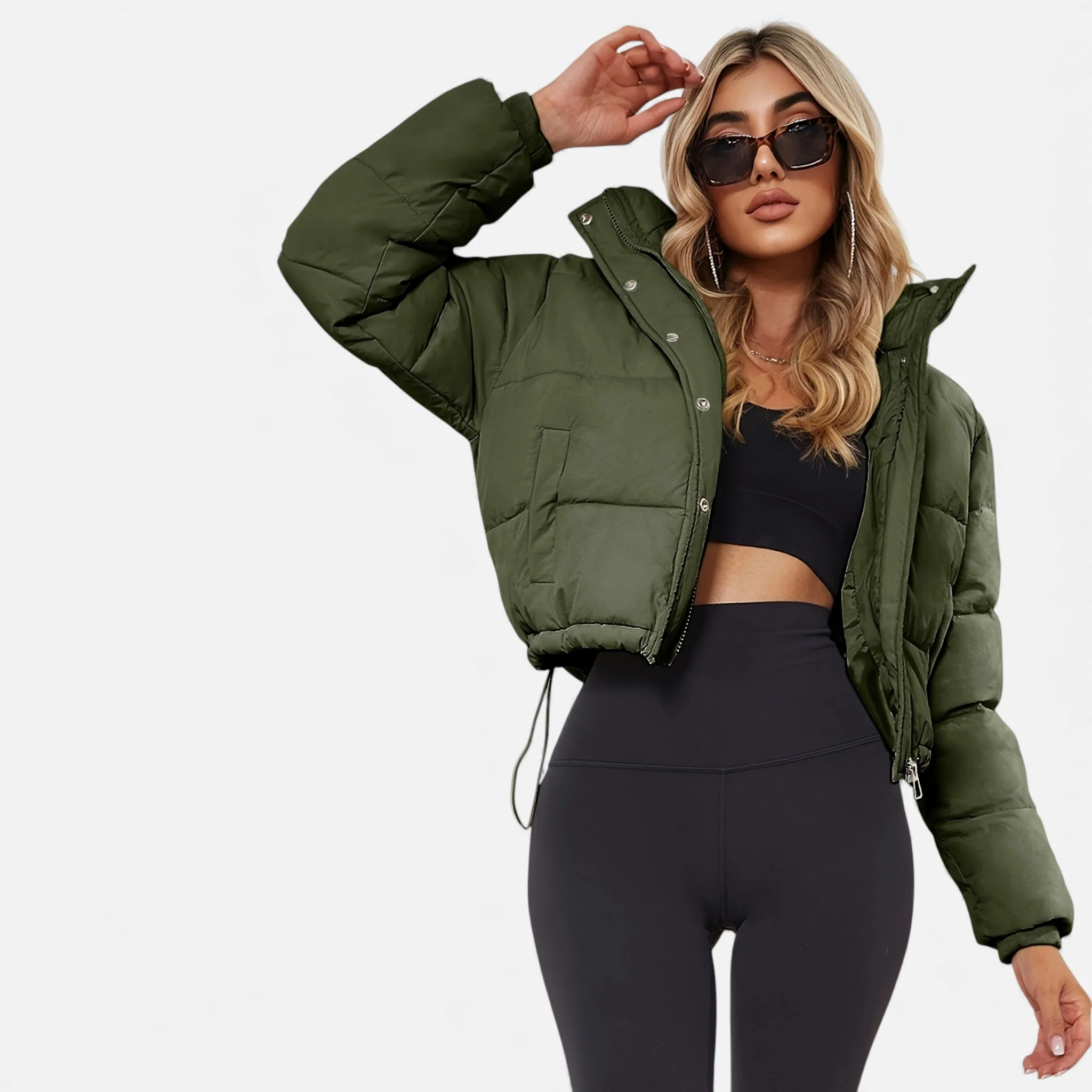 Women’s Cropped Puffer Jacket - Image 16