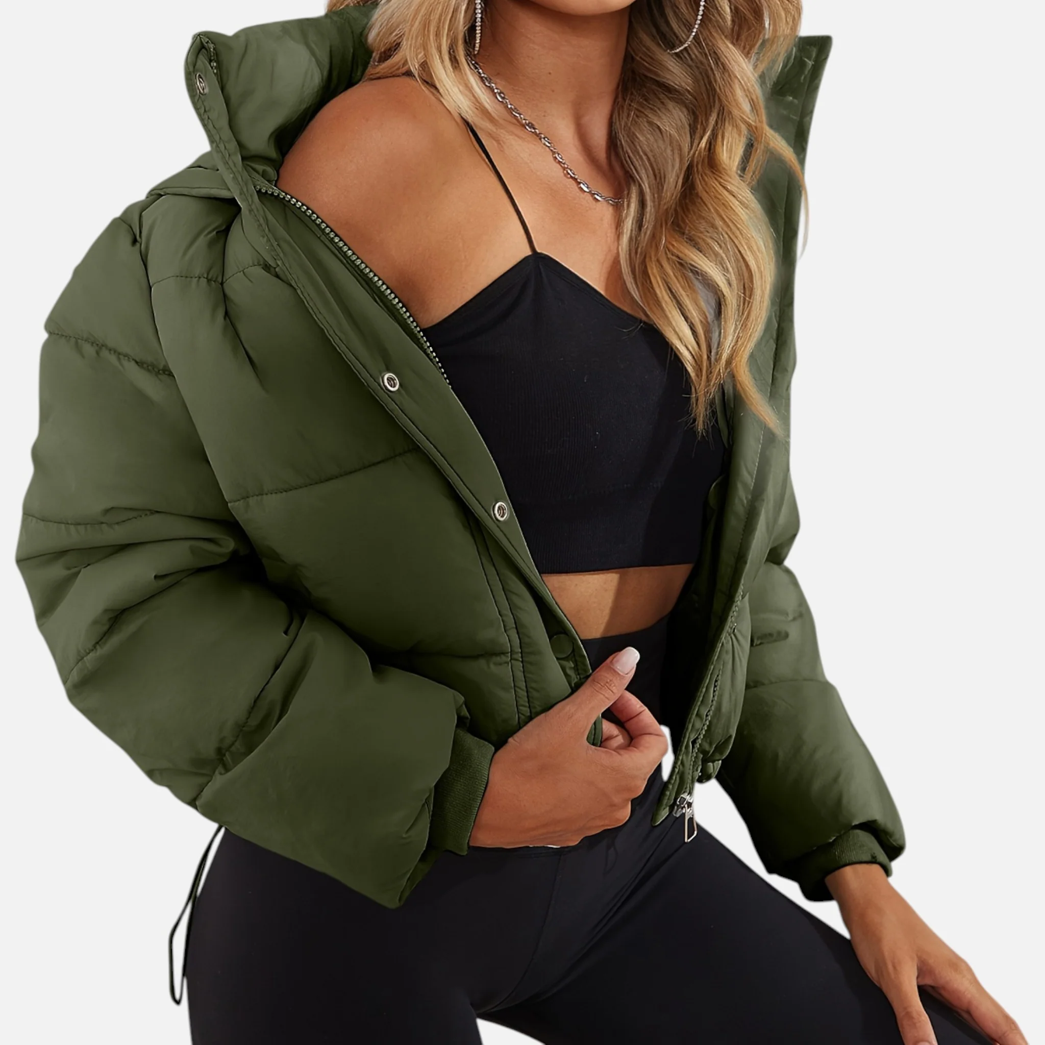 Women’s Cropped Puffer Jacket - Image 17