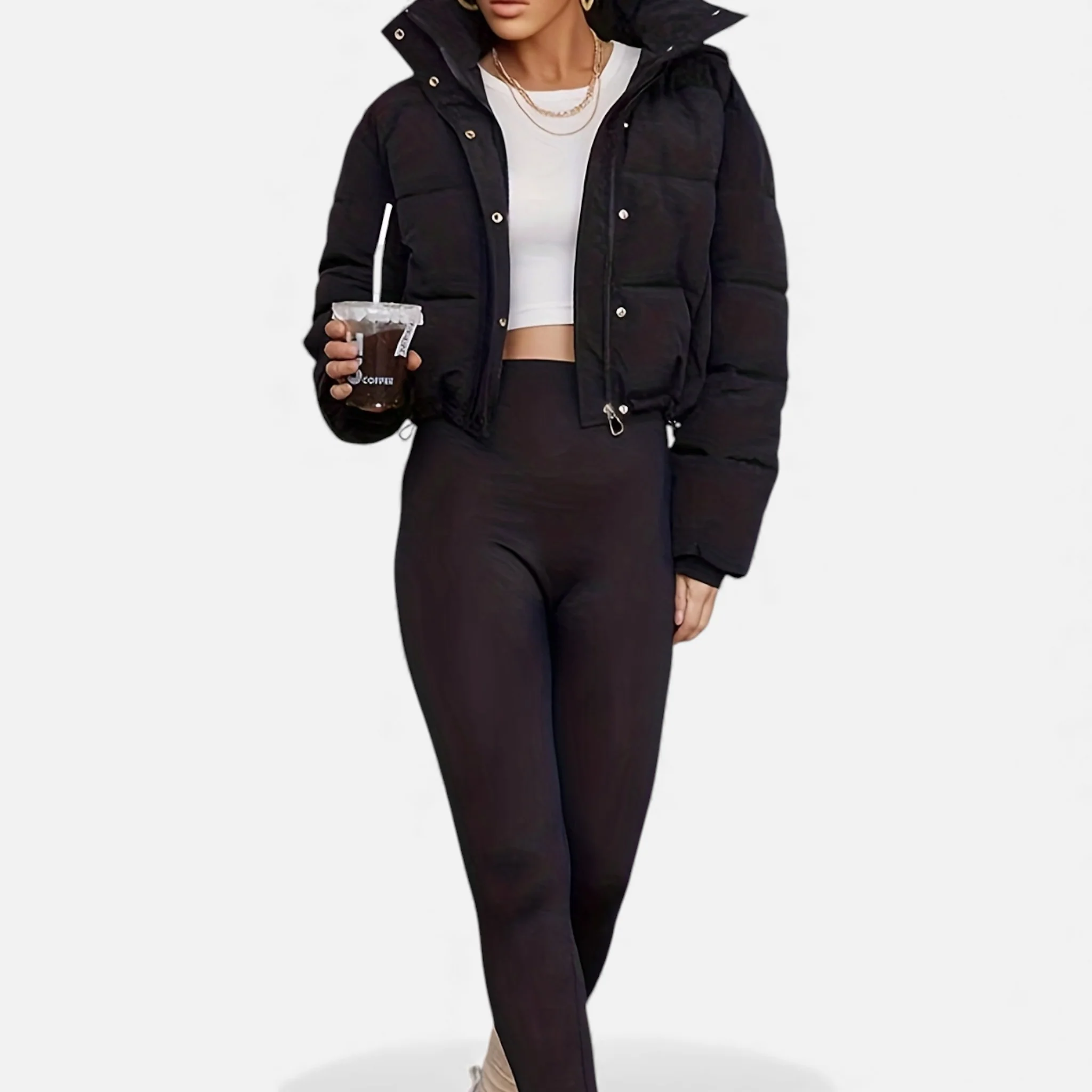 Women’s Cropped Puffer Jacket - Image 19