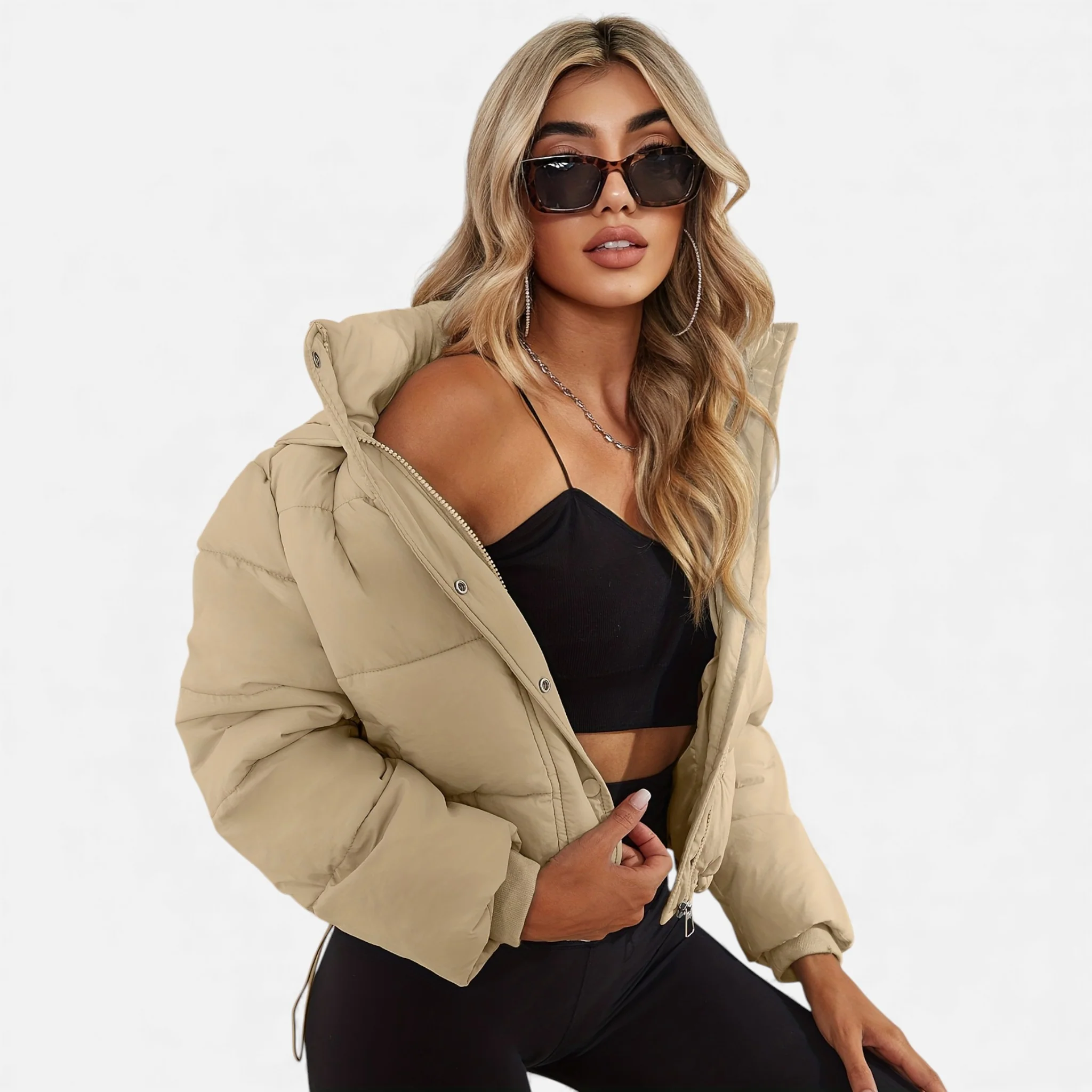 Women’s Cropped Puffer Jacket - Image 29