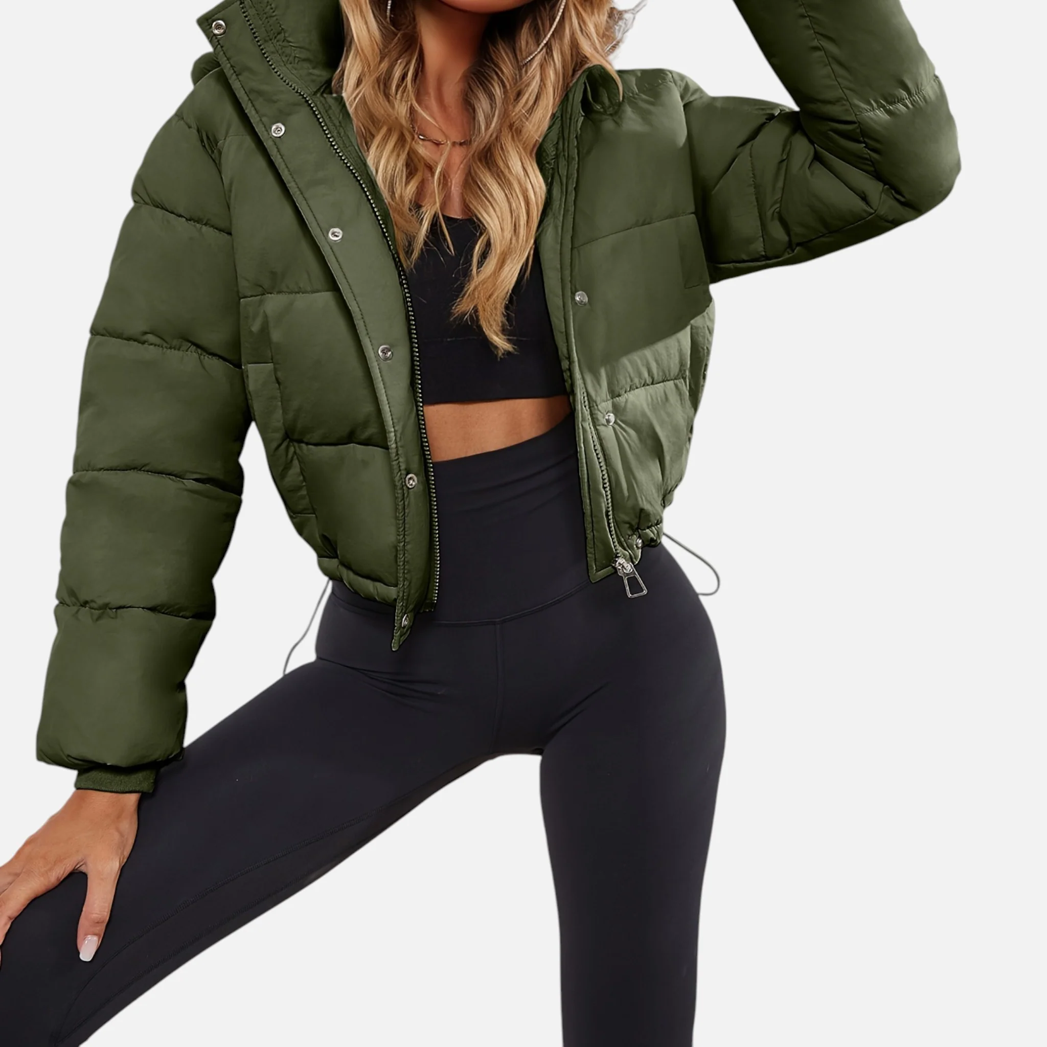 Women’s Cropped Puffer Jacket - Image 4