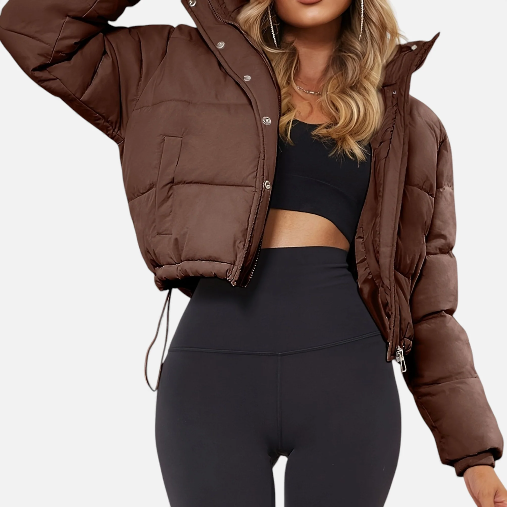 Women’s Cropped Puffer Jacket - Image 9