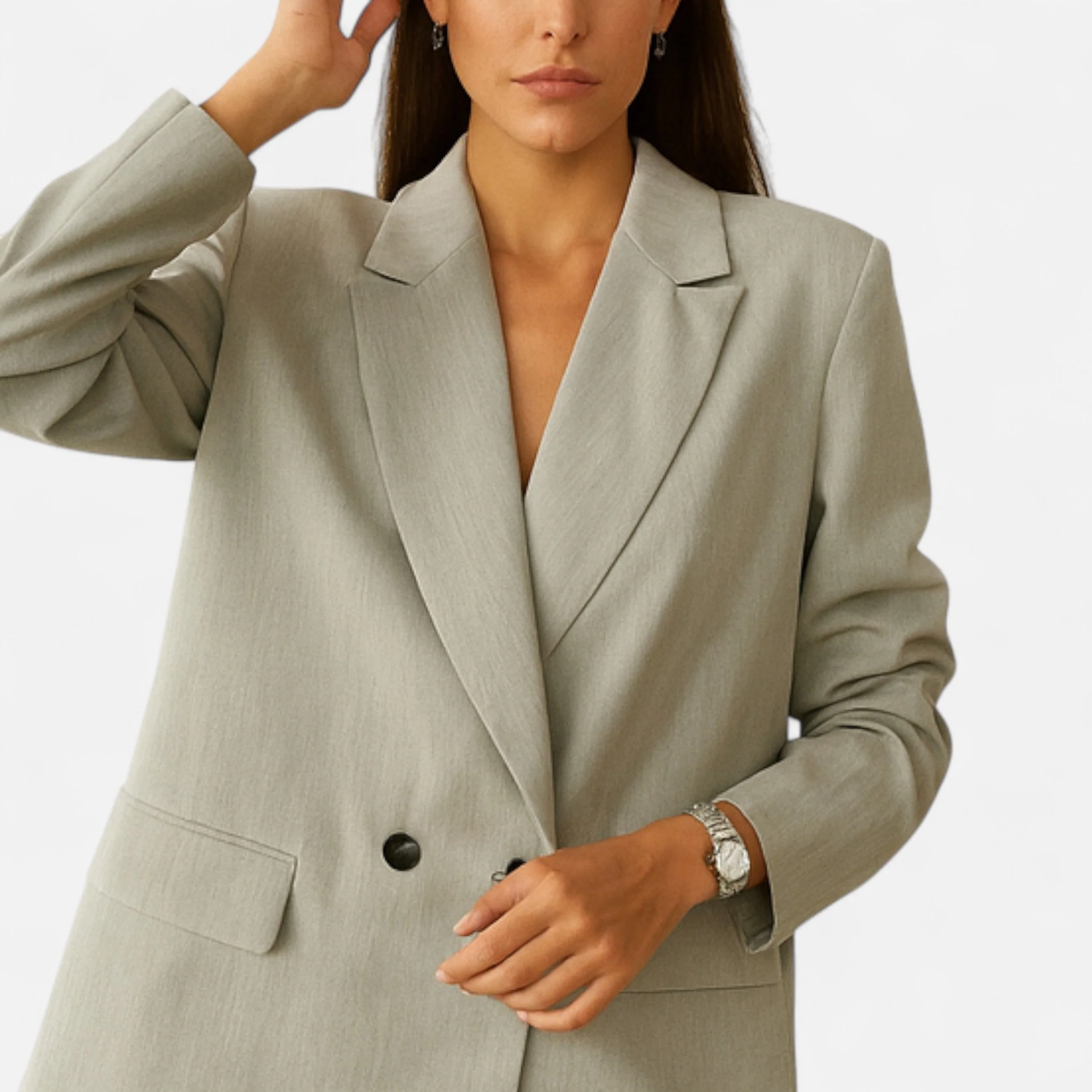 Women’s Double-Breasted Oversized Vintage Blazer - Image 12