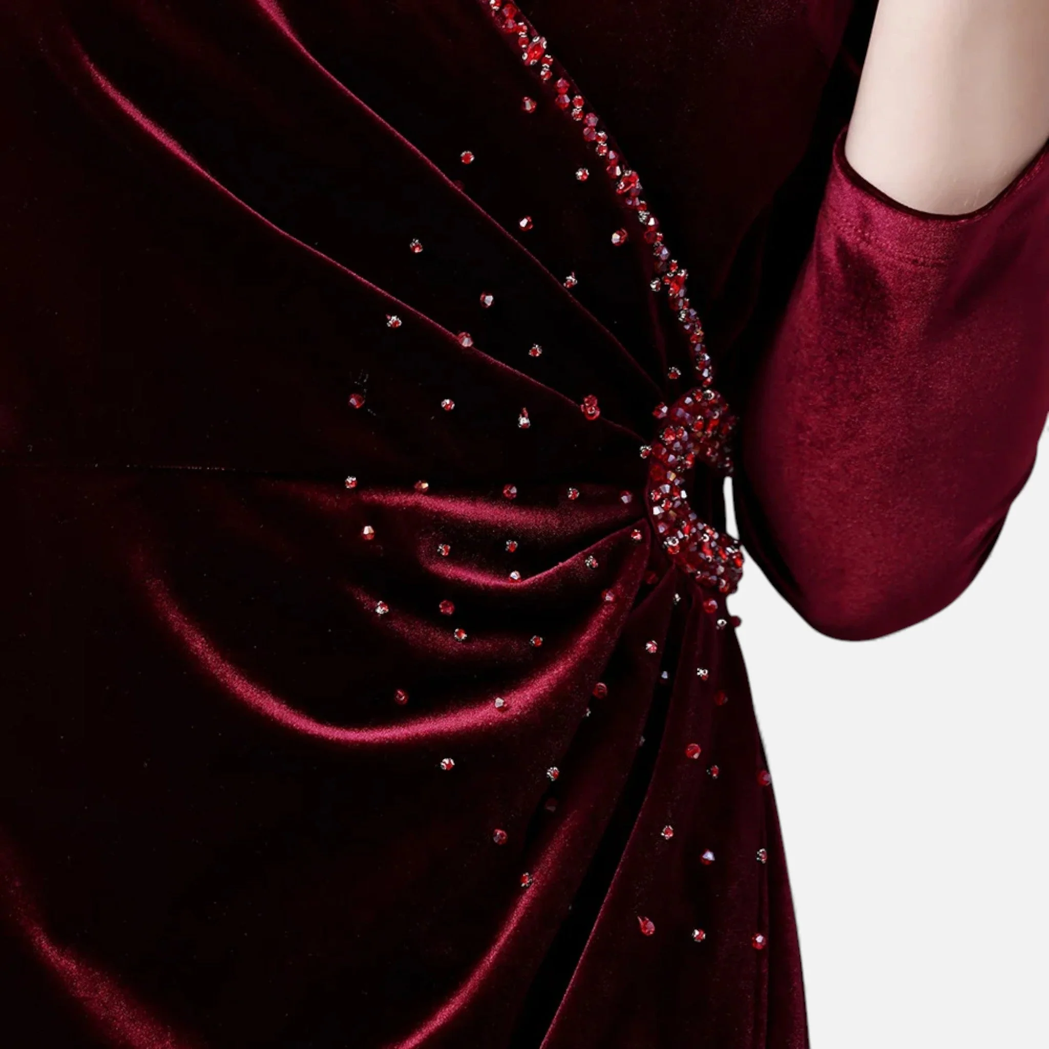 Women’s Draped Velvet Wrap Dress - Image 4